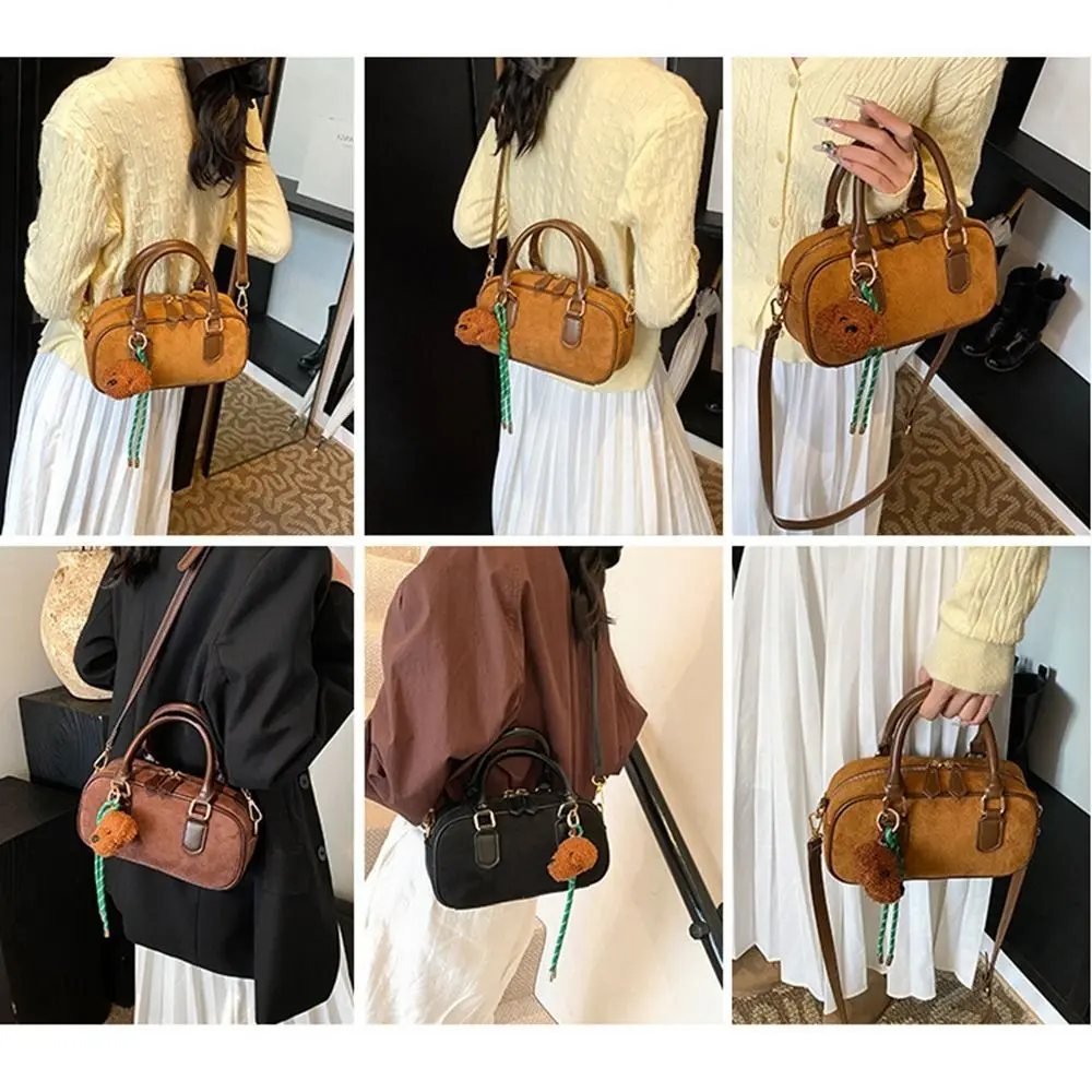 Fashion PU Leather PU Bowling Bag Handbag Solid Color Boston Bag Large Capacity Korean Style Shoulder Bag Travel
Fashion PU Leather PU Bowling Bag Handbag Solid Color Boston Bag Large Capacity Korean Style Shoulder Bag Travel