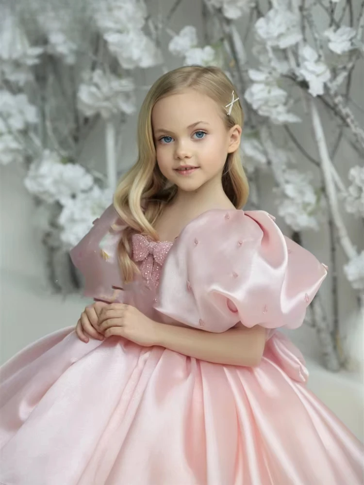 Bubble Sleeve Girls Dress BowPrimera Comunion Flower Weddings Clothes Kid Pink Fluffy Princess Dresses for Toddler Girl Vestido
Bubble Sleeve Girls Dress BowPrimera Comunion Flower Weddings Clothes Kid Pink Fluffy Princess Dresses for Toddler Girl Vestido