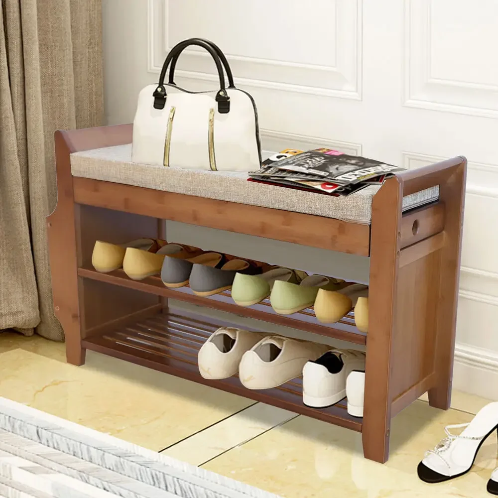Bamboo 2-Tier Shoe Rack Bench w/ Removable Cushion – Entryway Storage Organizer Shelf
Bamboo 2-Tier Shoe Rack Bench w/ Removable Cushion – Entryway Storage Organizer Shelf