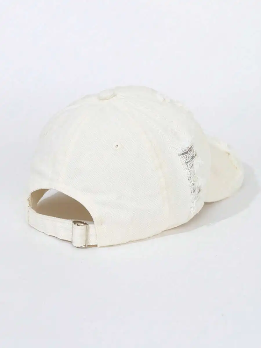 Distressed Hole Frayed Brim Casual Soft Baseball Cap For Daily Wear
Distressed Hole Frayed Brim Casual Soft Baseball Cap For Daily Wear