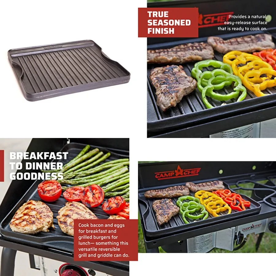 Reversible Pre-Seasoned Cast Iron Griddle, Cooking Surface 14 in. x 16, Black
Reversible Pre-Seasoned Cast Iron Griddle, Cooking Surface 14 in. x 16, Black