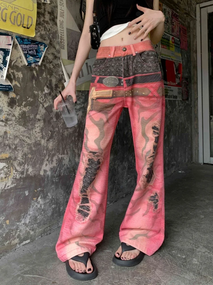 2026 American Retro Y2K Style 3D Printed Design Pink Baggy Women's Jeans Pants For Woman Clothing Straight Gothic Long Trousers
2026 American Retro Y2K Style 3D Printed Design Pink Baggy Women's Jeans Pants For Woman Clothing Straight Gothic Long Trousers