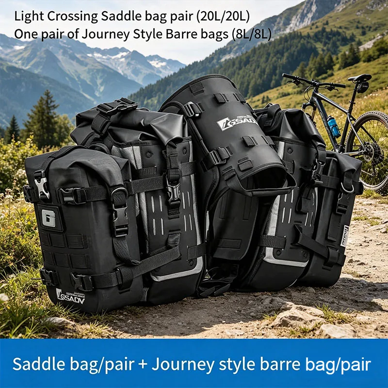 Waterproof Universal Motorcycle Saddle Bags - Side Hanging Luggage for Rear Seat Travel Carrying Bag with Off-road Protection
Waterproof Universal Motorcycle Saddle Bags - Side Hanging Luggage for Rear Seat Travel Carrying Bag with Off-road Protection