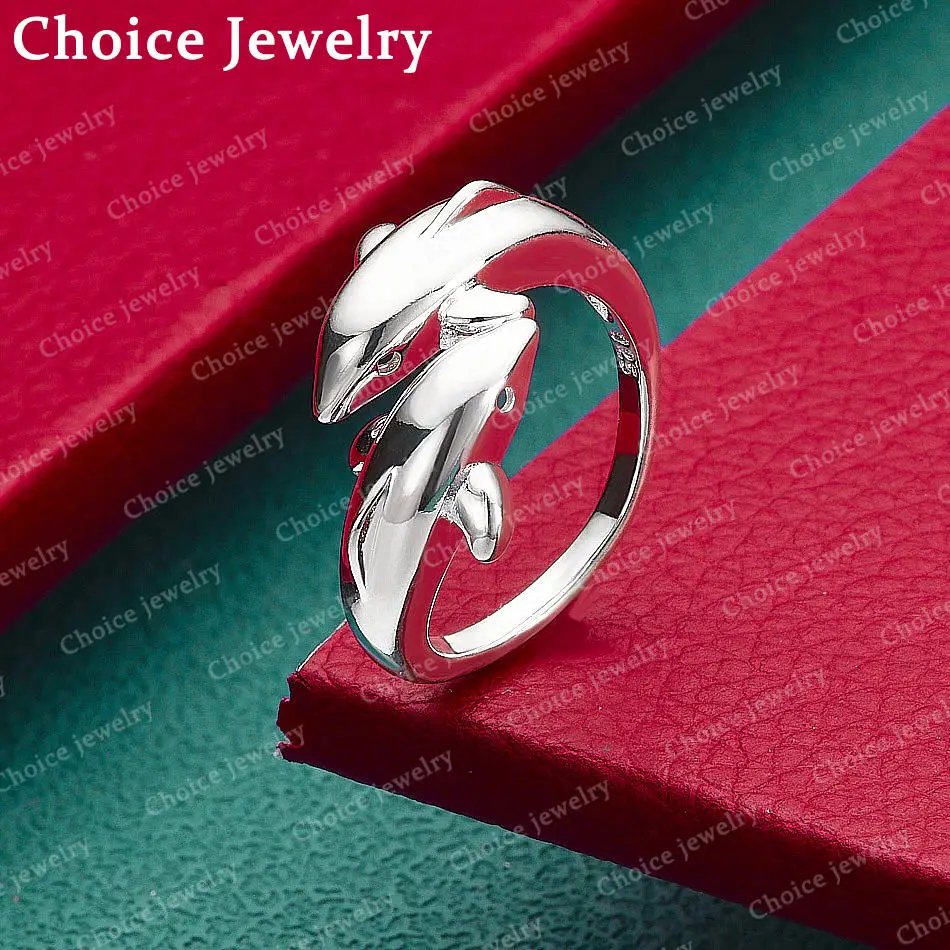 925 Sterling Silver Designer Dolphin Ring For Women Fashion Jewelry Charm Grace Noble Wedding Accessories
925 Sterling Silver Designer Dolphin Ring For Women Fashion Jewelry Charm Grace Noble Wedding Accessories