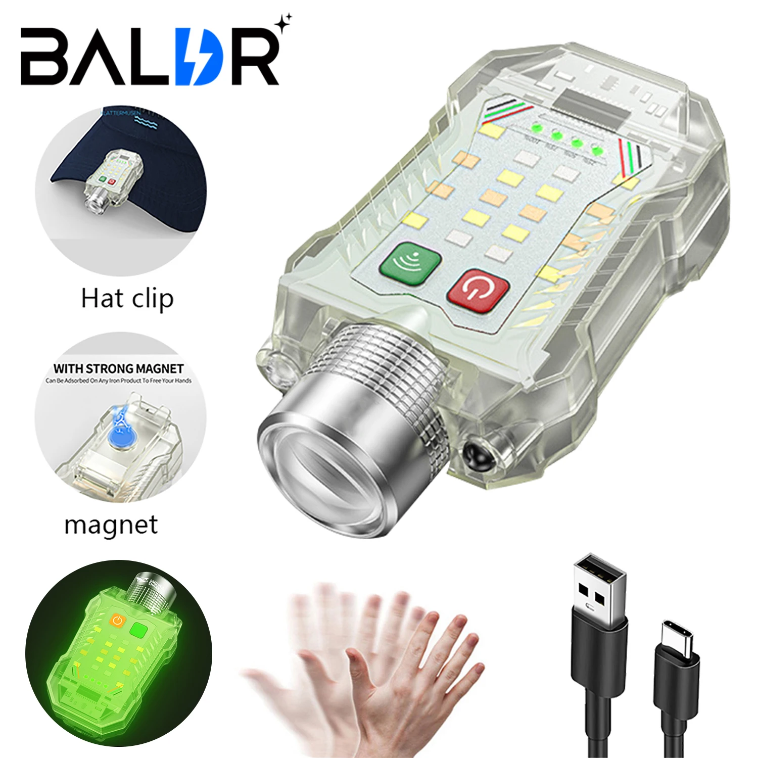 Flashlights Multifunctional Mini Keychain Light USB Rechargeable Hat Clip Lamp Portable Work Light with Magnetic Emergency LED
Flashlights Multifunctional Mini Keychain Light USB Rechargeable Hat Clip Lamp Portable Work Light with Magnetic Emergency LED