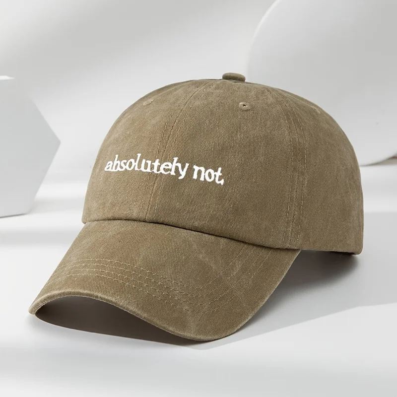 Baseball Cap - Adjustable Snapback Hat with "ABSOLUTELY NOT" Text, Breathable for Everyday & Formal Outfits
Baseball Cap - Adjustable Snapback Hat with "ABSOLUTELY NOT" Text, Breathable for Everyday & Formal Outfits