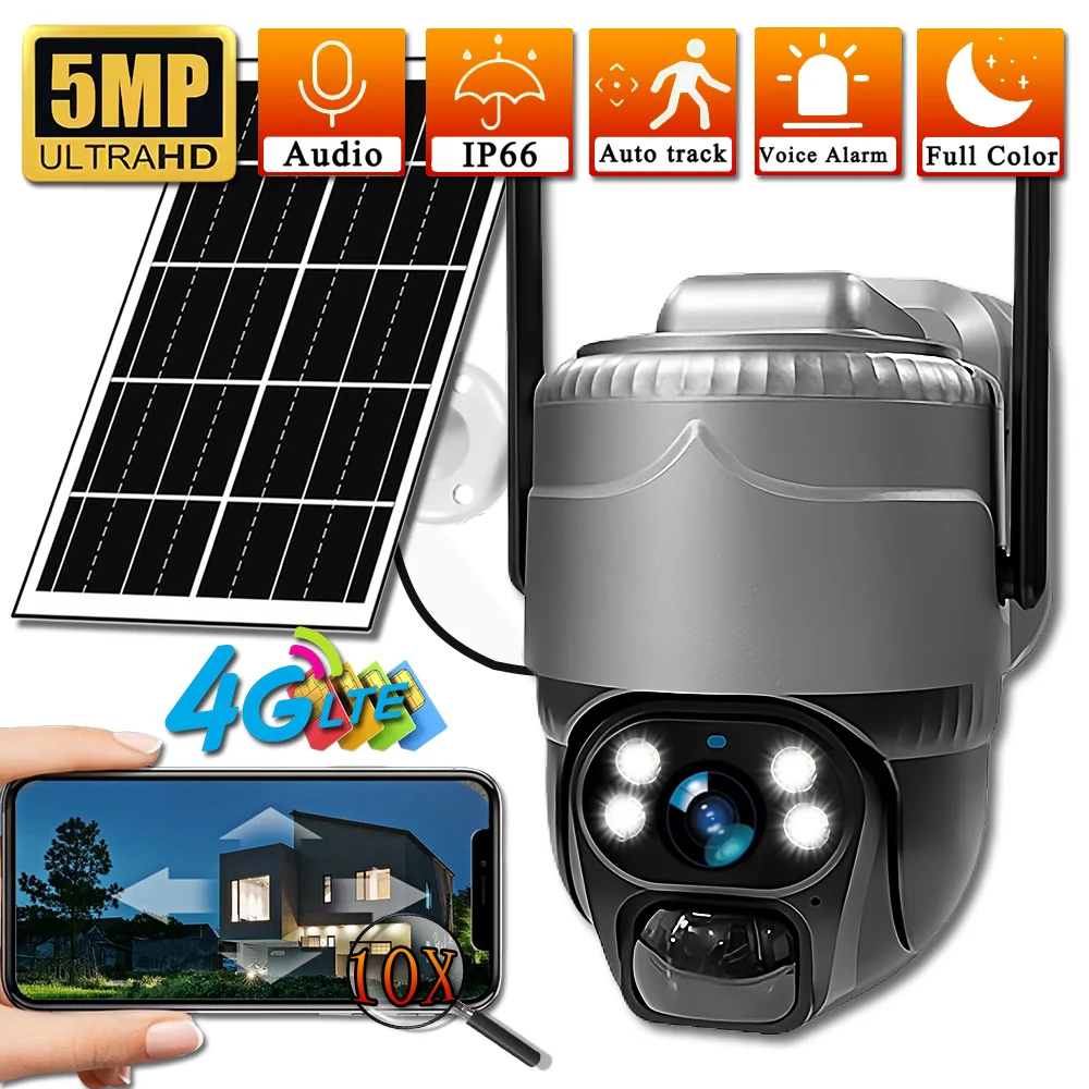 4G Outdoor Camera with Solar Panel Colour Night Vision PTZ Surveillance CCTV Wireless Security Protection Auto Tracking Monitor
4G Outdoor Camera with Solar Panel Colour Night Vision PTZ Surveillance CCTV Wireless Security Protection Auto Tracking Monitor
