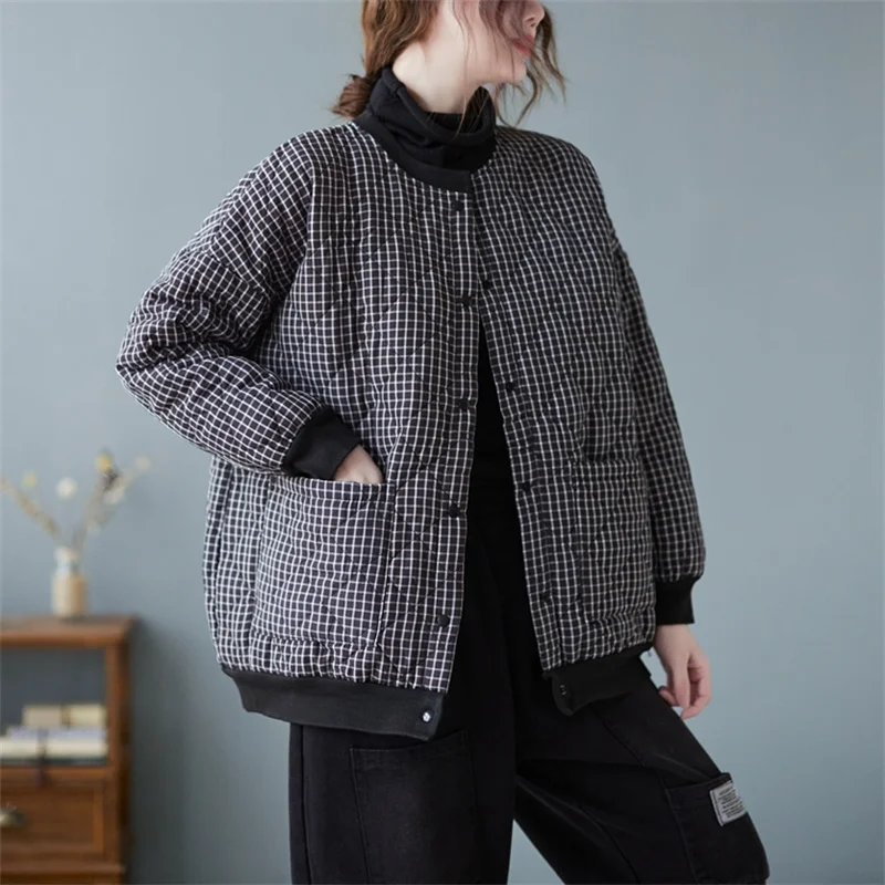 Retro Plaid Cotton Jackets For Women Clothing Autumn Winter Coats 2022 New Loose Large Size Casual O Neck Short Outerwear BD585
Retro Plaid Cotton Jackets For Women Clothing Autumn Winter Coats 2022 New Loose Large Size Casual O Neck Short Outerwear BD585