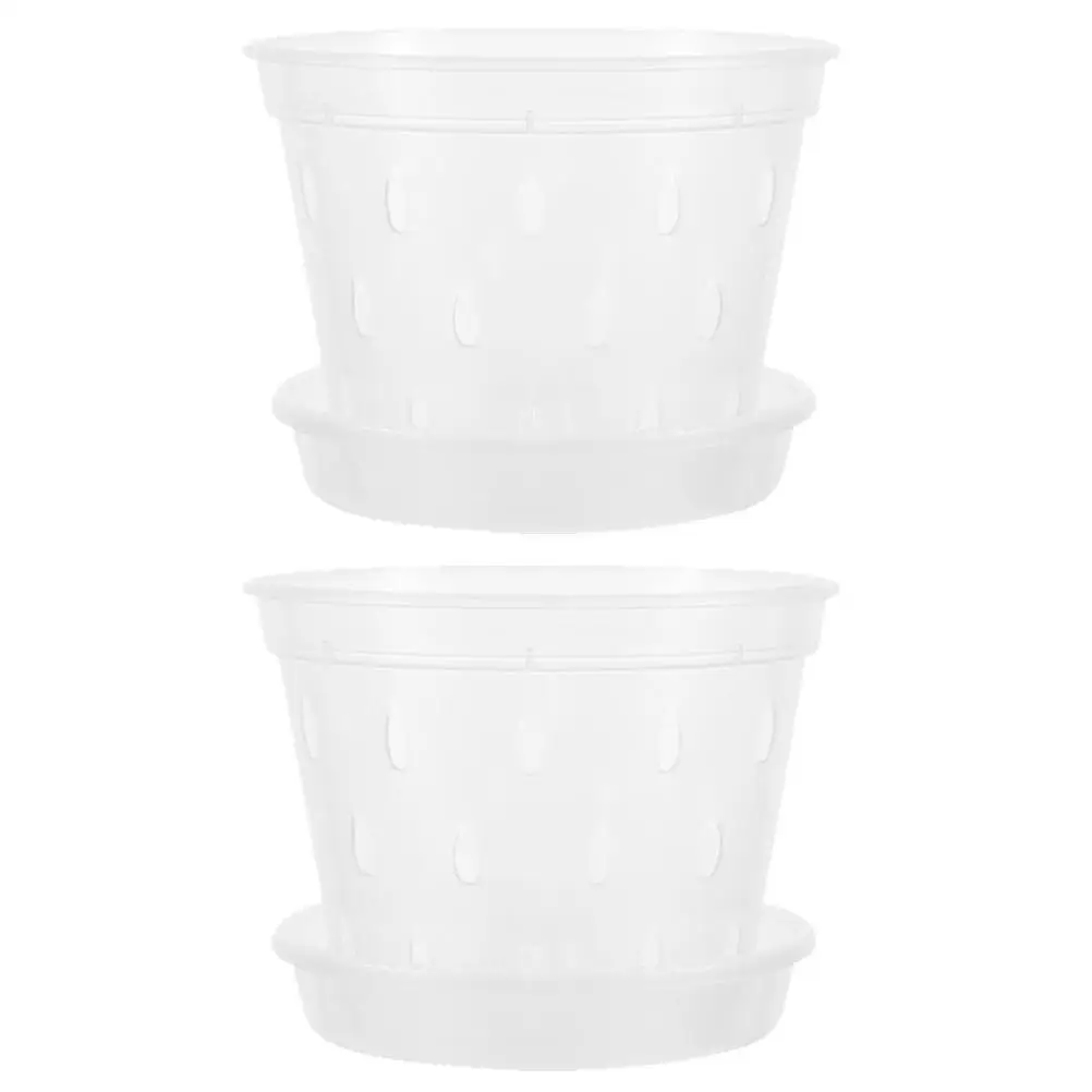 Root Control Pot 2 Sets Clear Plastic Orchid Plant Nursery Flower Pots with Drain Holes for Gardening Use
Root Control Pot 2 Sets Clear Plastic Orchid Plant Nursery Flower Pots with Drain Holes for Gardening Use