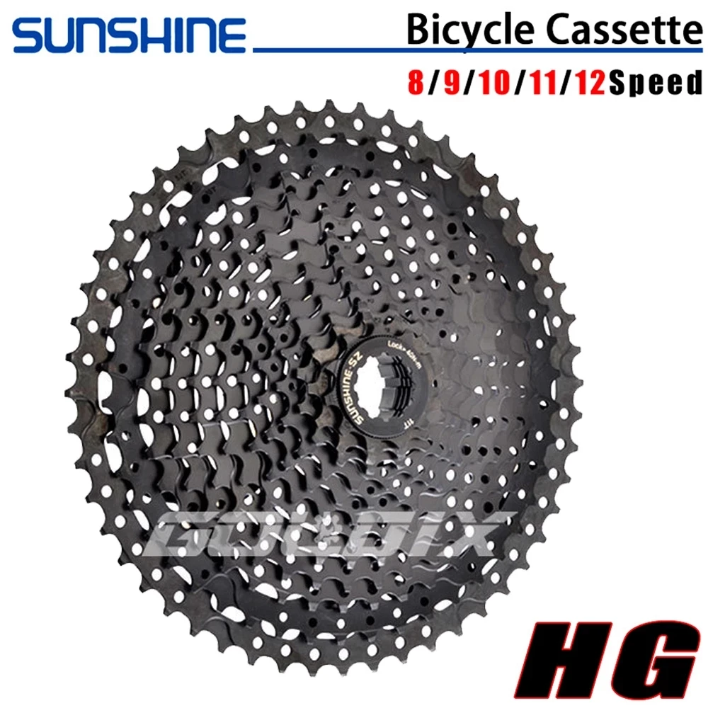 Велосипедная кассета SUNSHINE MTB, черная, свободное колесо, 8/9/10/11/12 скоростей, K7, Звездочка для горного велосипеда, HG, спецификация конструкции для SHIMANO SRAM
Велосипедная кассета SUNSHINE MTB, черная, свободное колесо, 8/9/10/11/12 скоростей, K7, Звездочка для горного велосипеда, HG, спецификация конструкции для SHIMANO SRAM