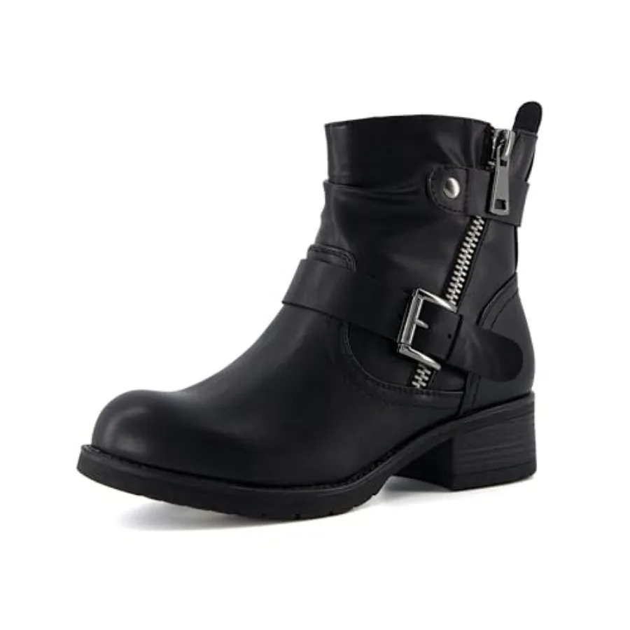 Max Motorcycle Womens Ankle Boots Comfortable Booties for Women with Zipper and Buckle, Combat Boots Style, Memory Foam, Wide W
Max Motorcycle Womens Ankle Boots Comfortable Booties for Women with Zipper and Buckle, Combat Boots Style, Memory Foam, Wide W