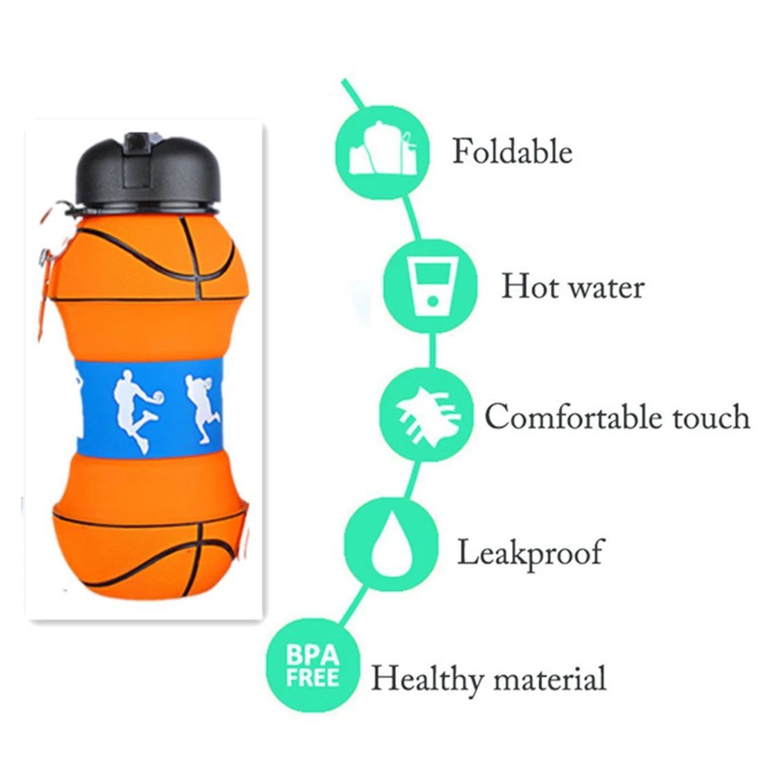 ABSJ-550ML Sports Silicone Fold Water Bottle Portable Kettle Travel Picnic Christmas Present For Adult Children
ABSJ-550ML Sports Silicone Fold Water Bottle Portable Kettle Travel Picnic Christmas Present For Adult Children