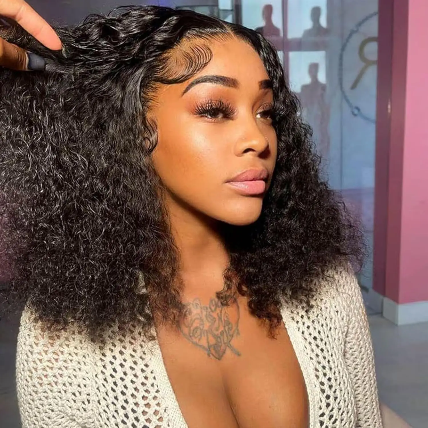 Short Curly Bob Wigs Transparent Lace Wigs For Women 4x4 Transparent Lace Closure Wig Pre Plucked Bleached Knots Curly Hair Wigs
Short Curly Bob Wigs Transparent Lace Wigs For Women 4x4 Transparent Lace Closure Wig Pre Plucked Bleached Knots Curly Hair Wigs
