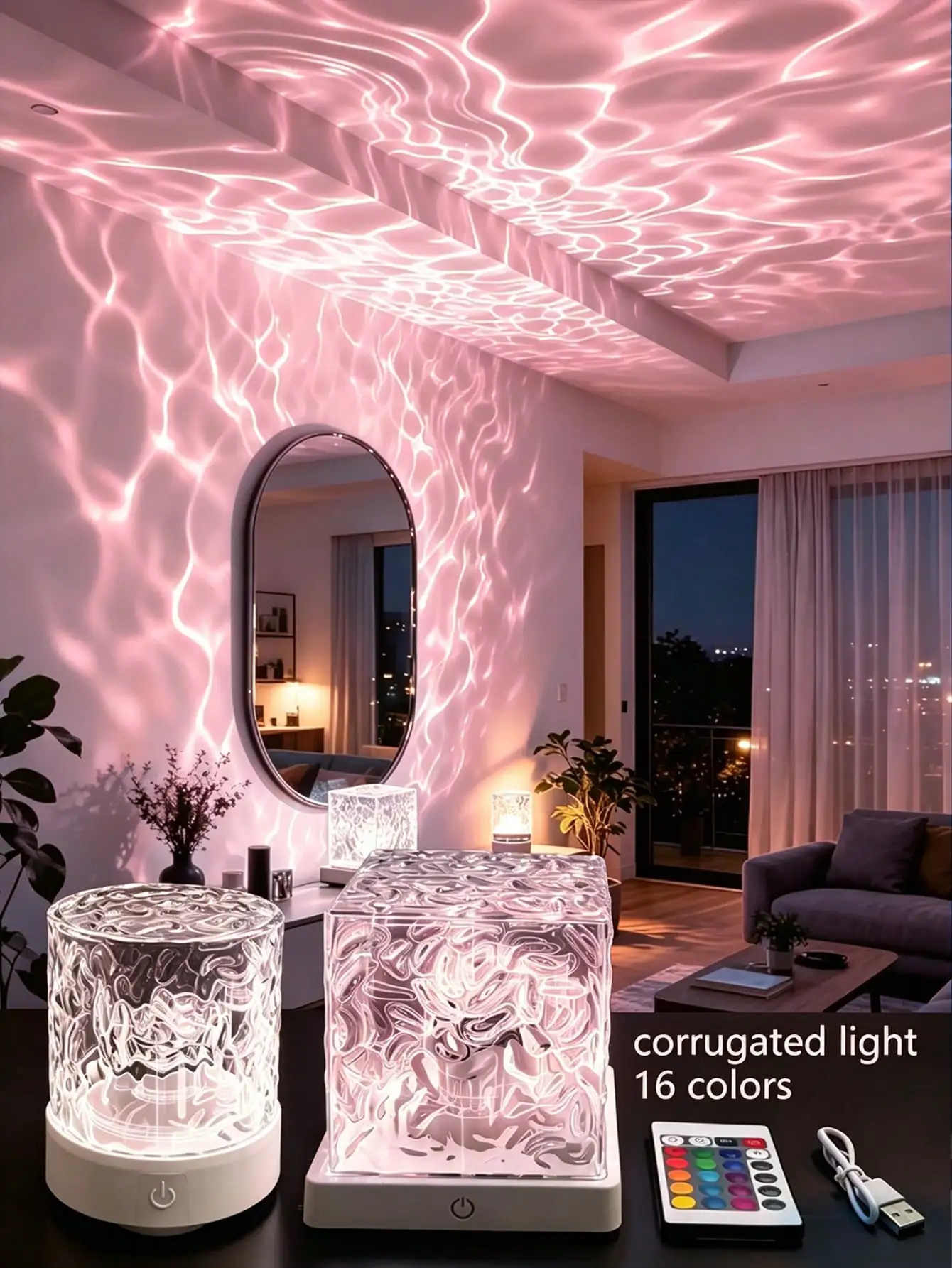 16 Color LED Cube Projector Light, 3D Holographic Water Wave Effect, Romantic Ambiance Lighting, Suitable For Kids Room, Meditation, Relaxation, Bathroom And Nightlight. This 16-Color Changing Ocean Wave Projection Lamp Is Dimmable, Waterproof, With Remot
16 Color LED Cube Projector Light, 3D Holographic Water Wave Effect, Romantic Ambiance Lighting, Suitable For Kids Room, Meditation, Relaxation, Bathroom And Nightlight. This 16-Color Changing Ocean Wave Projection Lamp Is Dimmable, Waterproof, With Remot