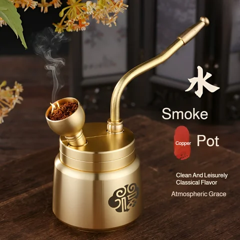 Brass Filter Pipe Washable Detachable Hookah Suitable for Loose Tobacco Cigarettes Universal for Regular/Medium/Slim Cigarettes