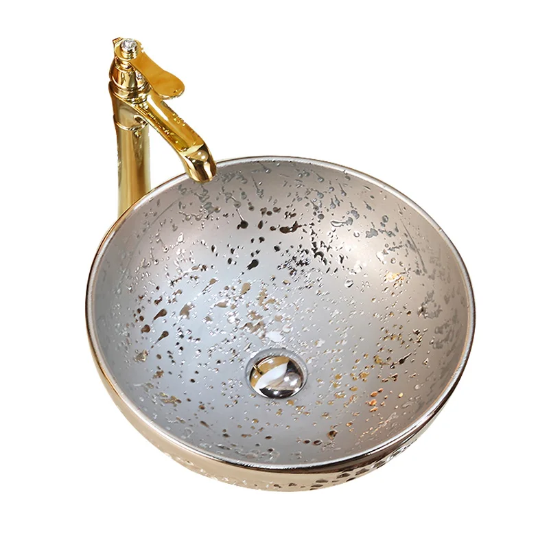 Personalized stage basin, silver art basin, ceramic oval hand wash, household face wash basin
Personalized stage basin, silver art basin, ceramic oval hand wash, household face wash basin