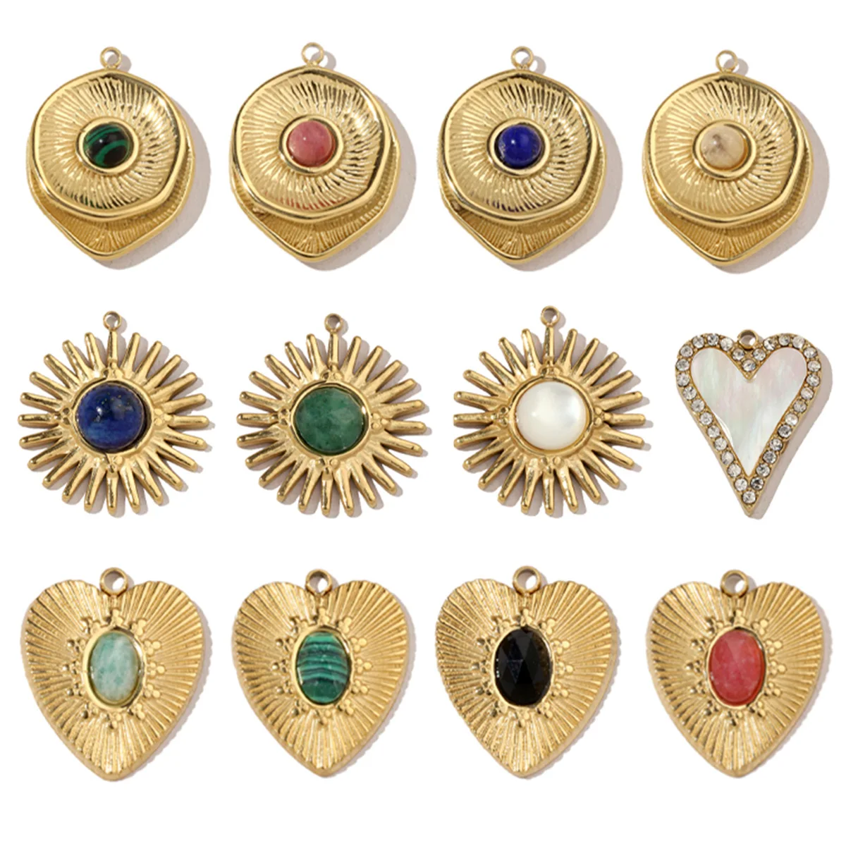 3pcs/Lot Stainless Steel Heart Charms Natural Stone Pendants for DIY Jewelry Making Accessories Gifts Wholesale
3pcs/Lot Stainless Steel Heart Charms Natural Stone Pendants for DIY Jewelry Making Accessories Gifts Wholesale