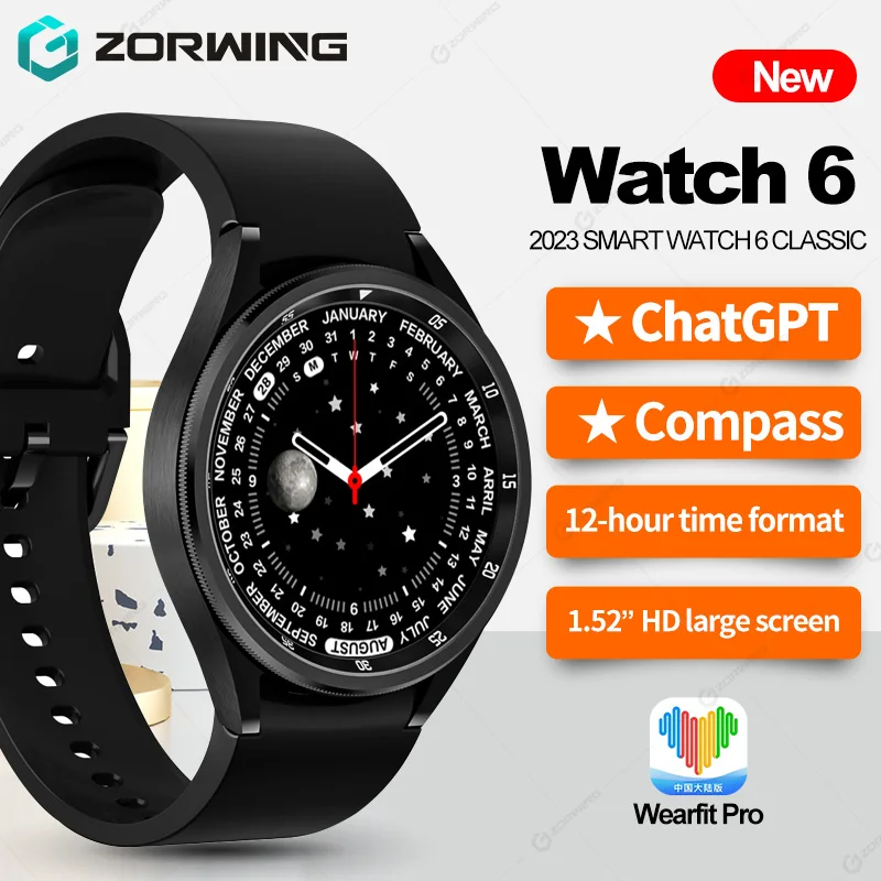 47mm Men Women Smart Watch 6 Classic Bluetooth Call NFC Compass Smartwatch ChatGPT Heart Rate Sport Watch for Android IOS 2023
47mm Men Women Smart Watch 6 Classic Bluetooth Call NFC Compass Smartwatch ChatGPT Heart Rate Sport Watch for Android IOS 2023