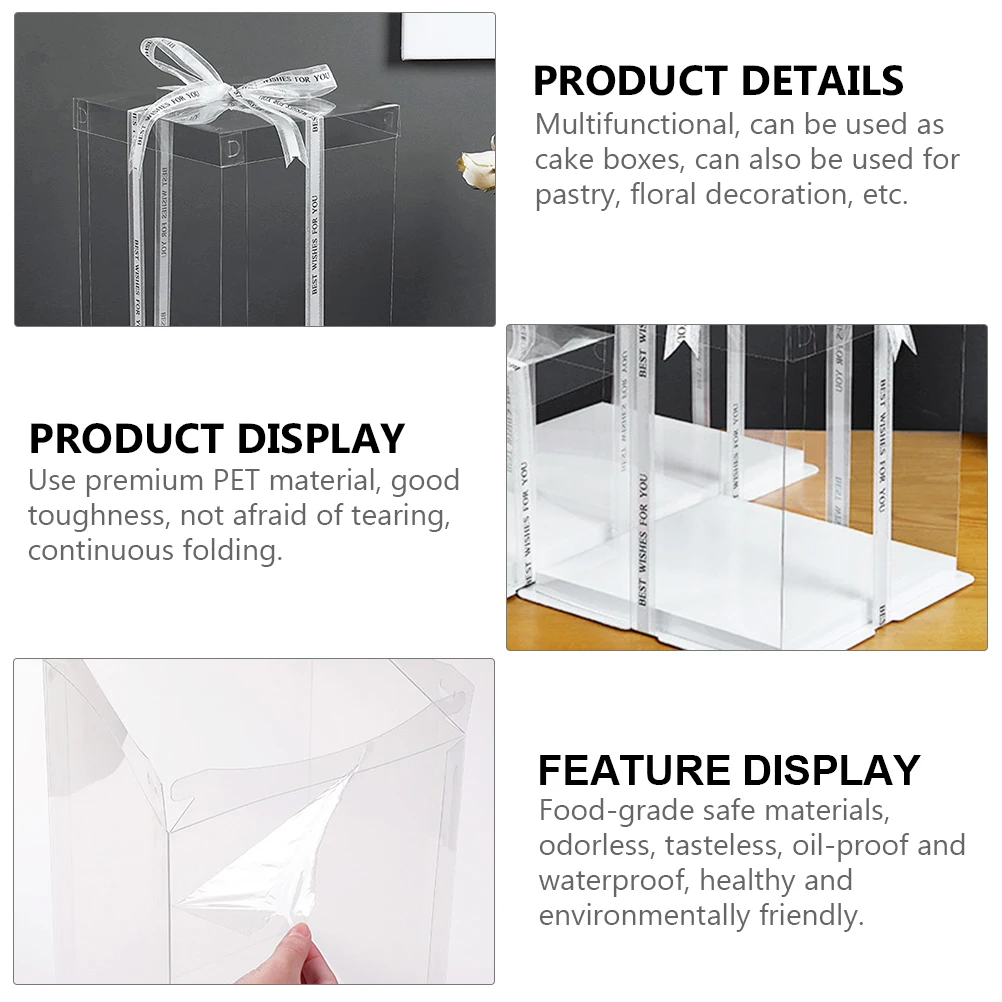 2pcs Cake Boxes Clear Plastic Window Food Grade Safe Waterproof Transparent Birthday Packaging Boxes Gift
2pcs Cake Boxes Clear Plastic Window Food Grade Safe Waterproof Transparent Birthday Packaging Boxes Gift