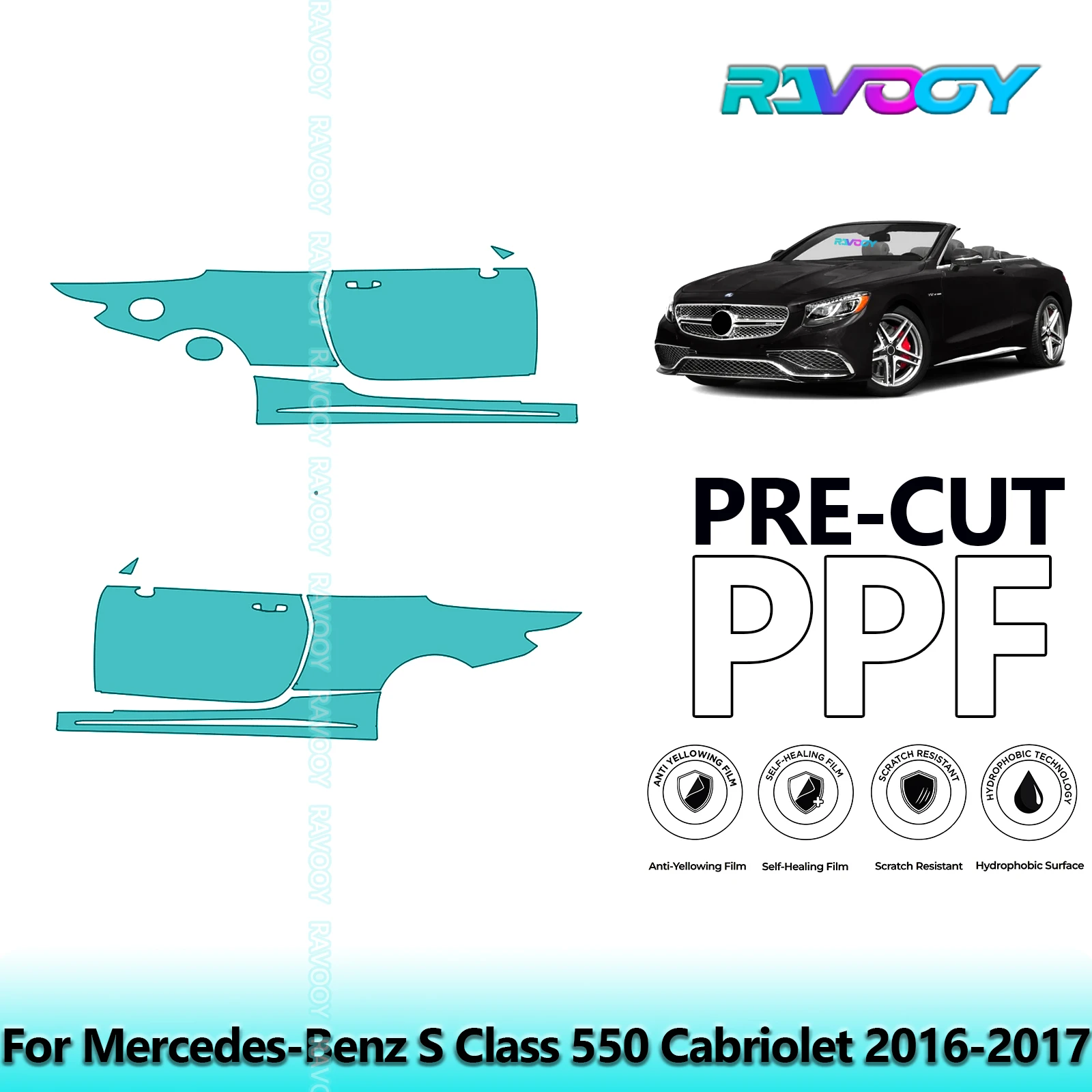 For Mercedes-Benz S Class 550 Cabriolet 2016-2017 8.5mil Pre-Cut PPF Door & A/B Pillar Kit TPU Paint Protection Film Set
For Mercedes-Benz S Class 550 Cabriolet 2016-2017 8.5mil Pre-Cut PPF Door & A/B Pillar Kit TPU Paint Protection Film Set