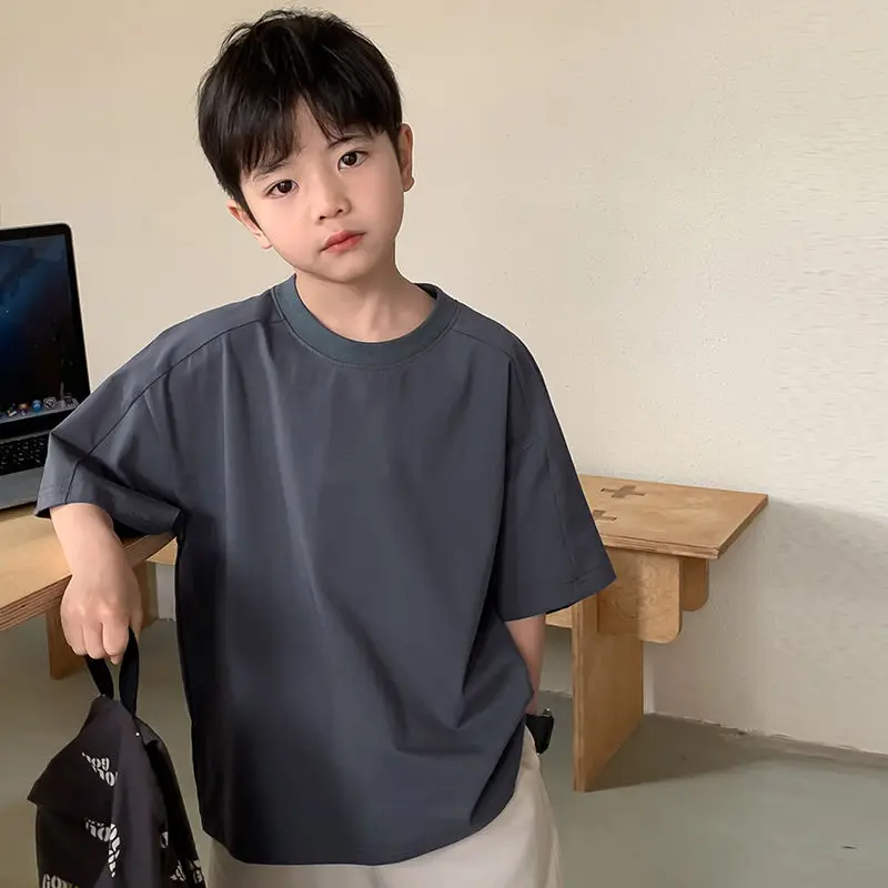 New Children's Solid Color Half Sleeve Summer Boy T-shirt Shirt Loose Baby Cotton Short Sleeve 3-15 Years Old Boys Clothes
New Children's Solid Color Half Sleeve Summer Boy T-shirt Shirt Loose Baby Cotton Short Sleeve 3-15 Years Old Boys Clothes