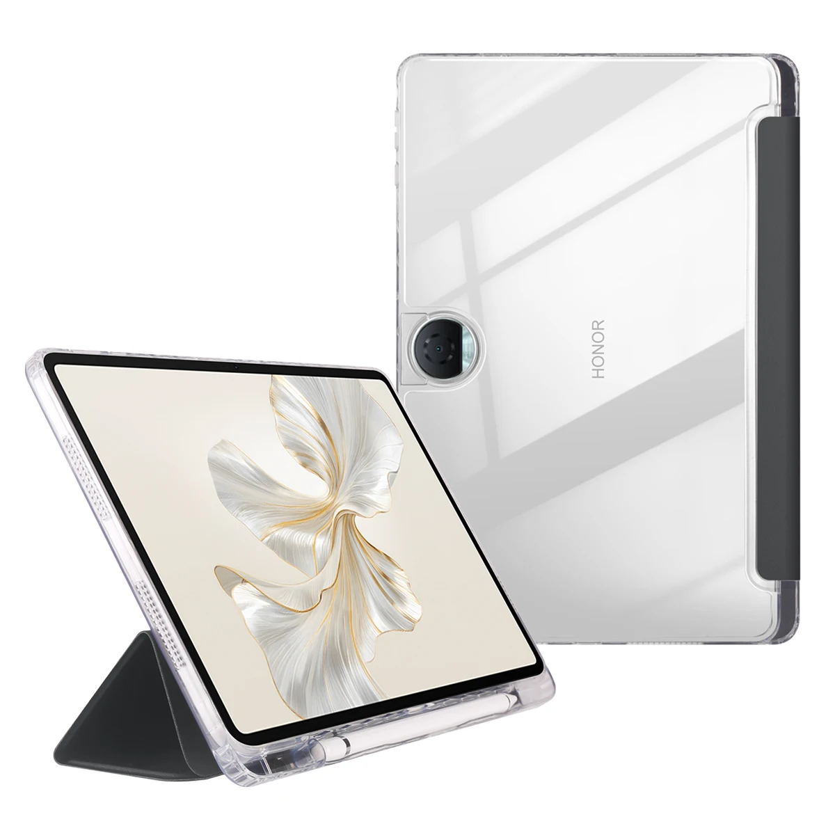 For Honor Pad 9 Case Tri-Fold Stand Leather + TPU + Acrylic Clear Back Tablet Cover - Black
For Honor Pad 9 Case Tri-Fold Stand Leather + TPU + Acrylic Clear Back Tablet Cover - Black