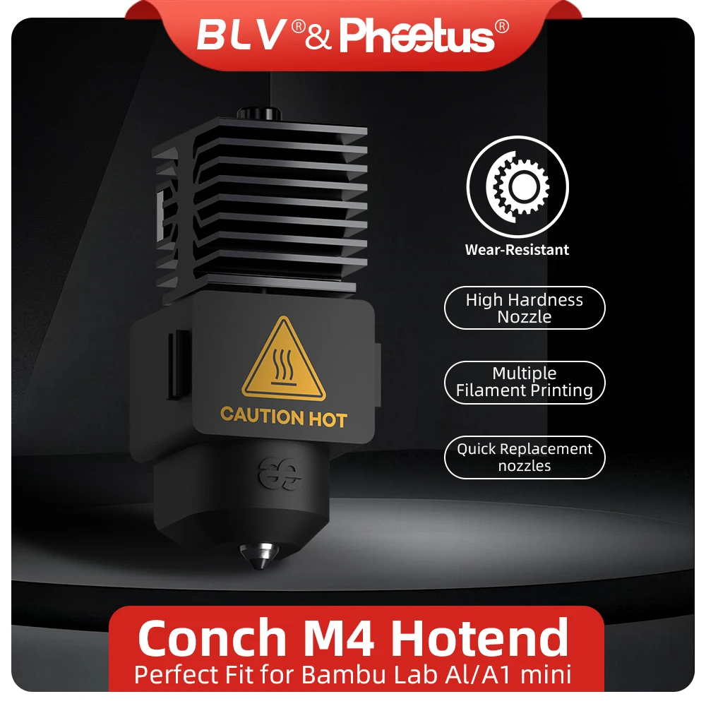БЛВ ® &Паровид ® Conch Hotend M4 Идеально подходит для Bambu Lab A1/A1 mini чрезвычайно износостойкая стабильная экструзионная съемная насадка
БЛВ ® &Паровид ® Conch Hotend M4 Идеально подходит для Bambu Lab A1/A1 mini чрезвычайно износостойкая стабильная экструзионная съемная насадка