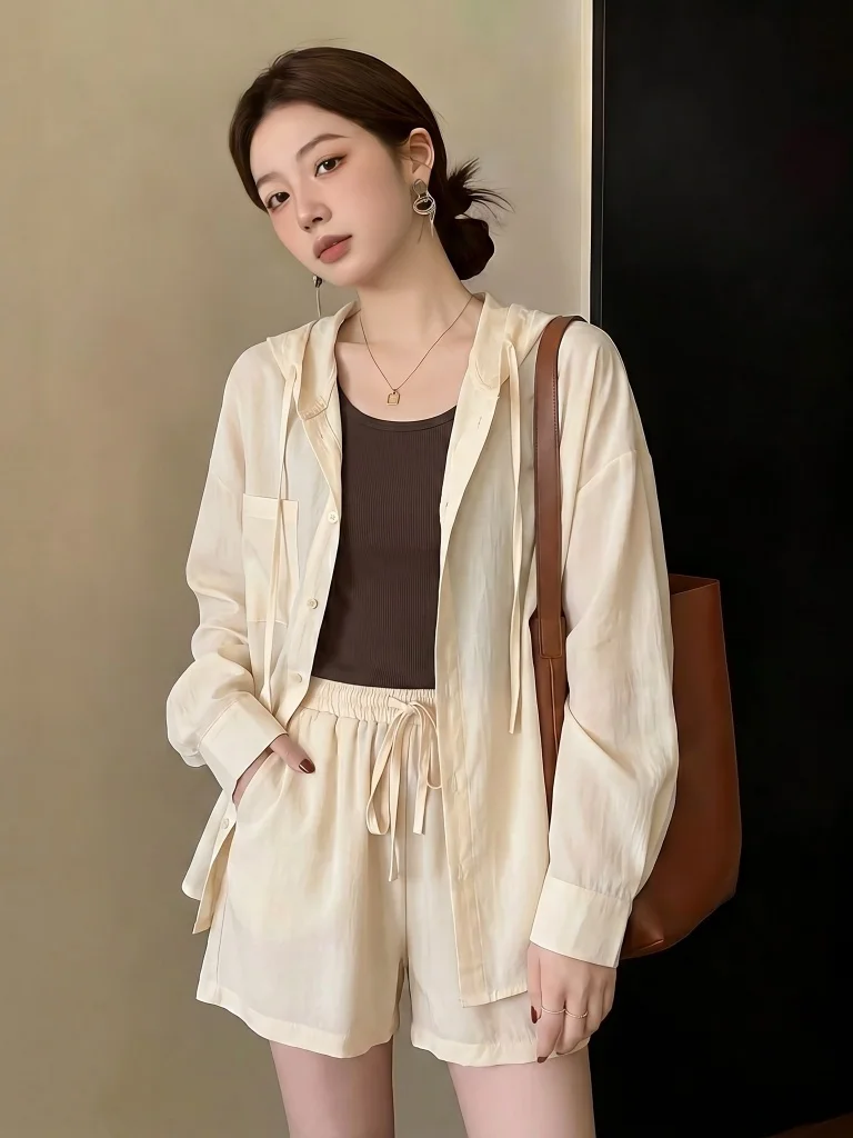 Summer Ultra-Thin Sun Protection Outerwear Set Women's plus Size Fashionable Tank Top Shorts Three-Piece Suit Casual Commute ...
Summer Ultra-Thin Sun Protection Outerwear Set Women's plus Size Fashionable Tank Top Shorts Three-Piece Suit Casual Commute ...