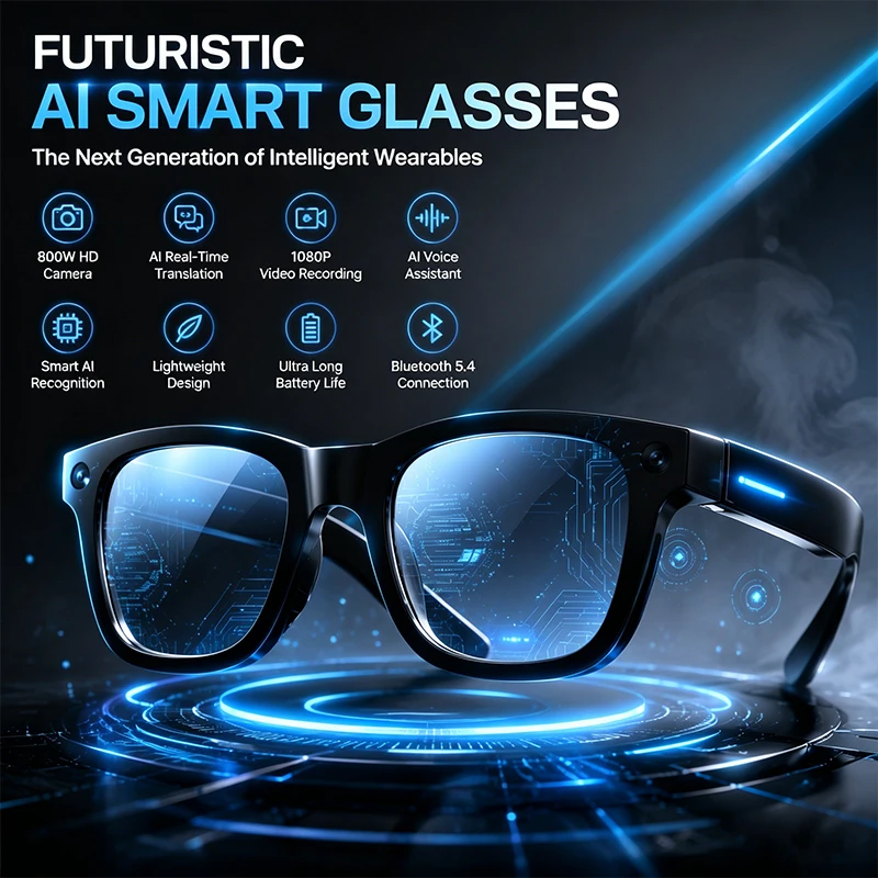 Electrochromic AI Smart Glasses 800W HD Camera 1080P Anti-shake Video Real-time Language Translation Bluetooth Smart Glasses
Electrochromic AI Smart Glasses 800W HD Camera 1080P Anti-shake Video Real-time Language Translation Bluetooth Smart Glasses