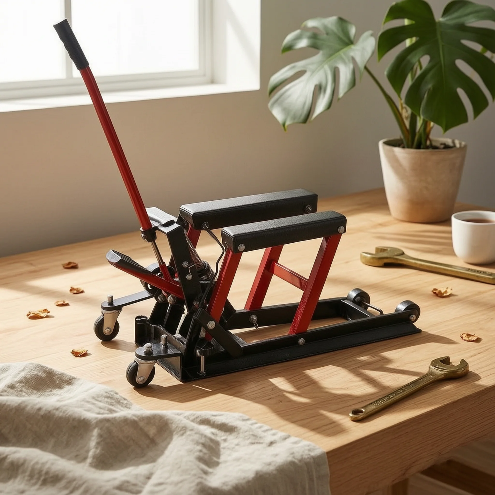 Portable Motorcycle Lift Jack Low-profile Hydraulic Service Lift Heavy-duty Steel Platform with Foot-pedal for Garage
Portable Motorcycle Lift Jack Low-profile Hydraulic Service Lift Heavy-duty Steel Platform with Foot-pedal for Garage