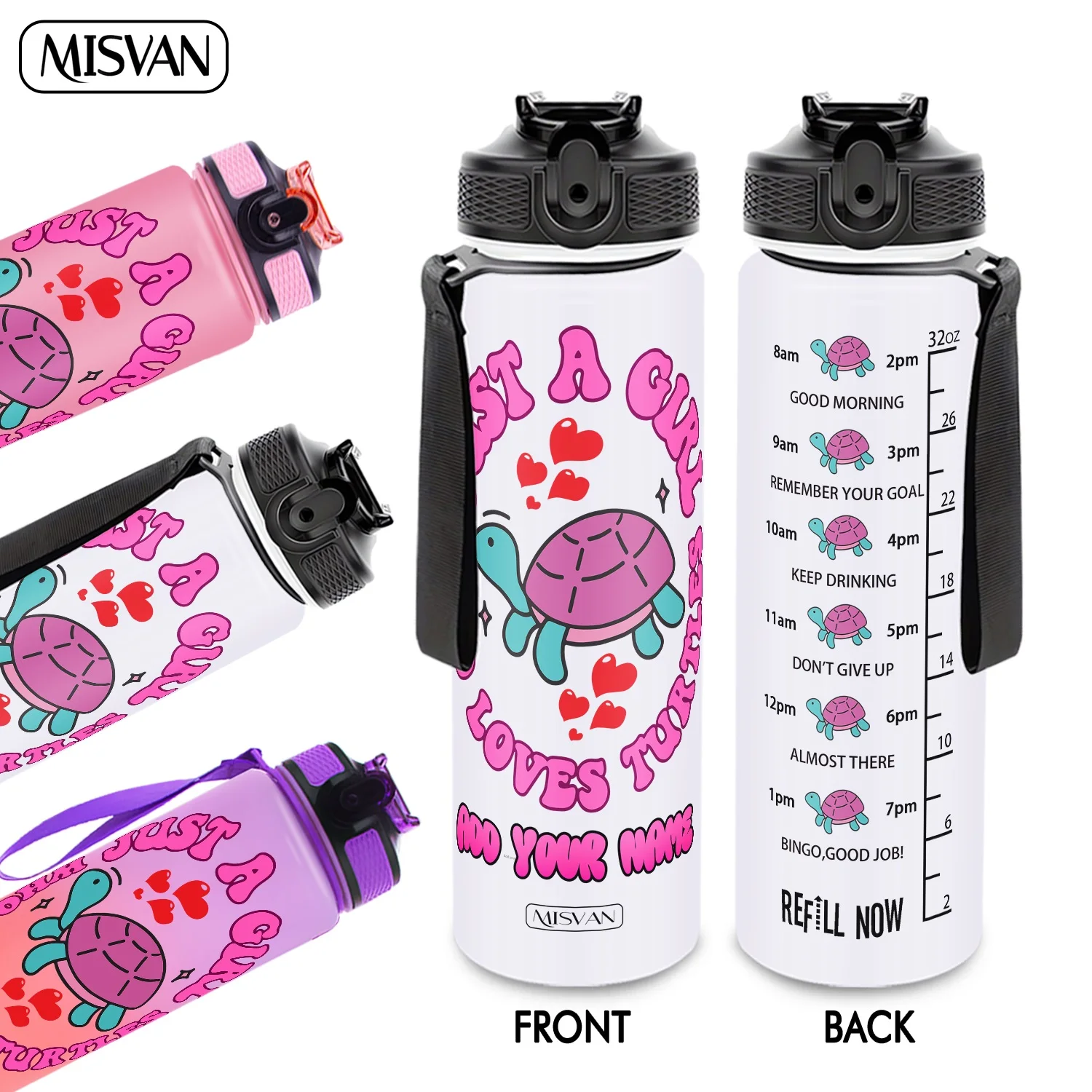 1PC,Customization Name 32oz Water Bottle,Cute Cartoon Turtle Heart Print,Encourage Daily Hydration,for Gym Outdoor Cycling
1PC,Customization Name 32oz Water Bottle,Cute Cartoon Turtle Heart Print,Encourage Daily Hydration,for Gym Outdoor Cycling