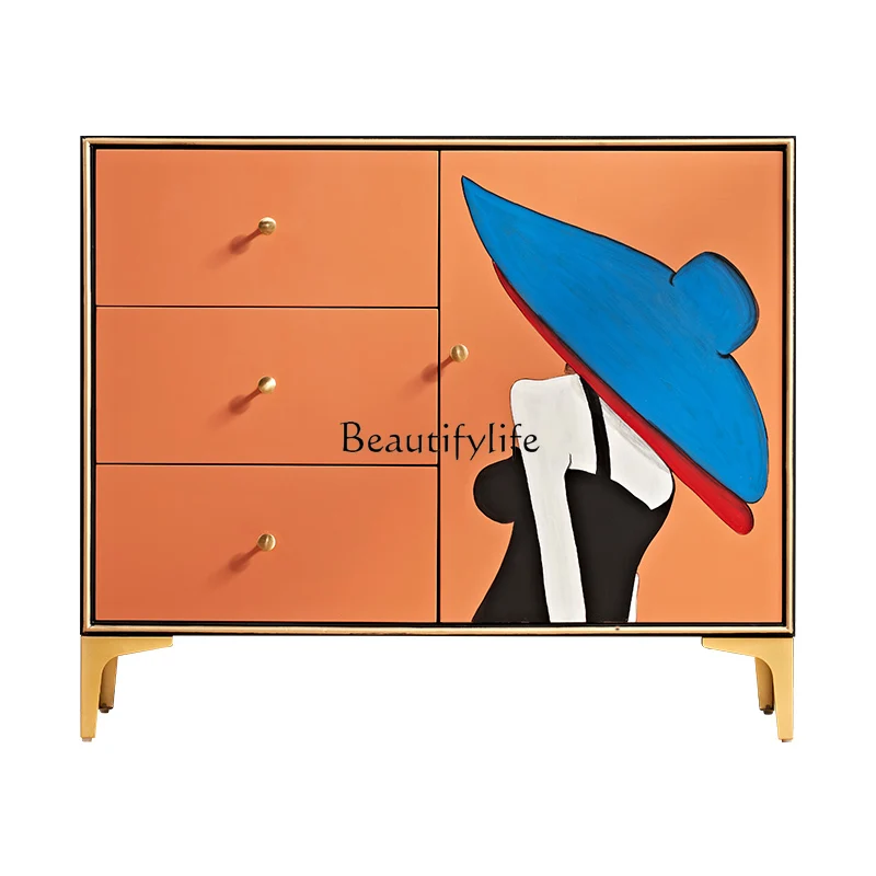 Light luxury six-chest cabinet modern simple bedroom storage locker against the wall solid wood
Light luxury six-chest cabinet modern simple bedroom storage locker against the wall solid wood