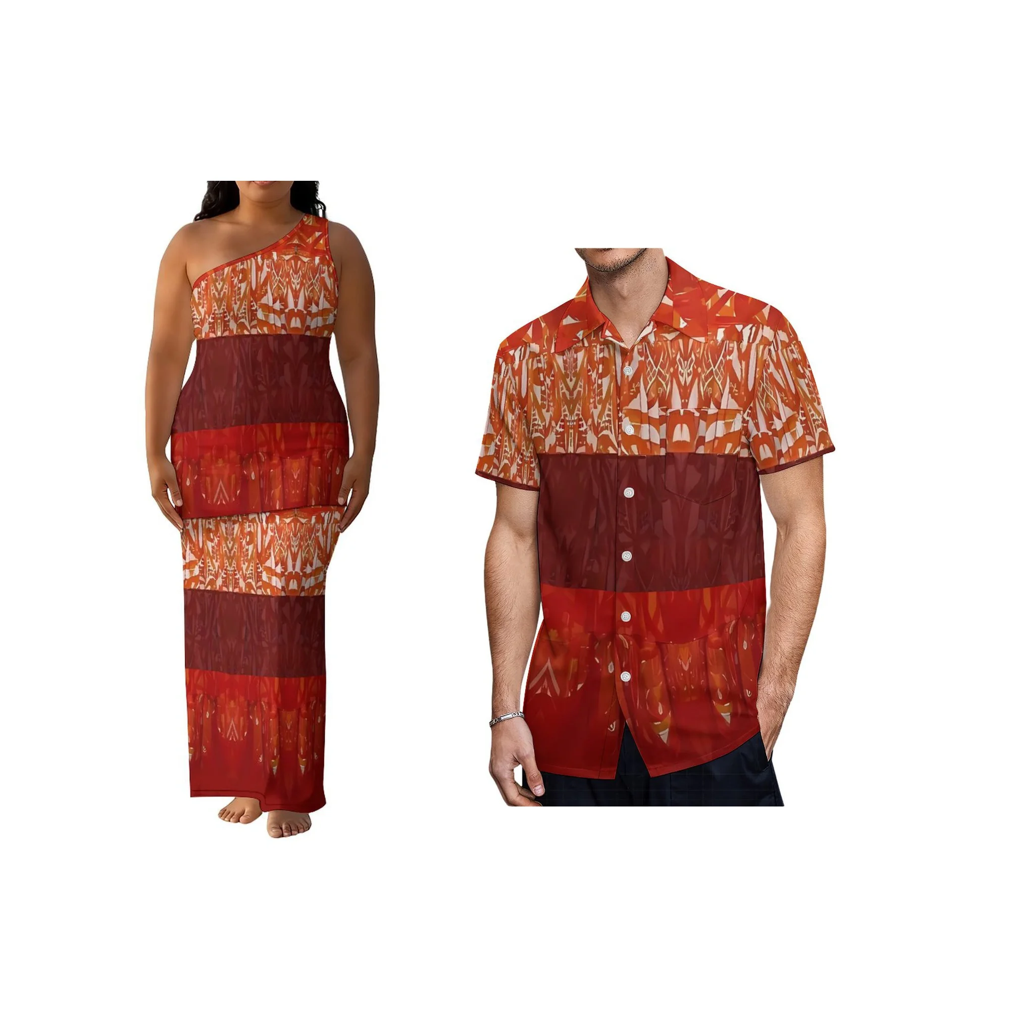 Brand Custom logo Lady Polynesian Design Samoan Print 2pc One Shoulder Dress Top and Skirts
Brand Custom logo Lady Polynesian Design Samoan Print 2pc One Shoulder Dress Top and Skirts