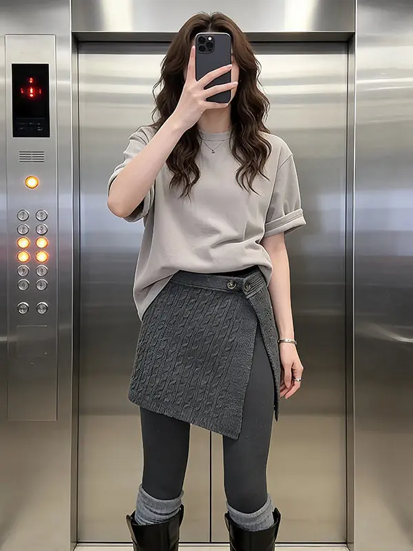 plus Size Women's Korean Sle Knitted f Skirt with Slit And Tummy Covering High Waist A-Line Skirt for Casual Wear
plus Size Women's Korean Sle Knitted f Skirt with Slit And Tummy Covering High Waist A-Line Skirt for Casual Wear