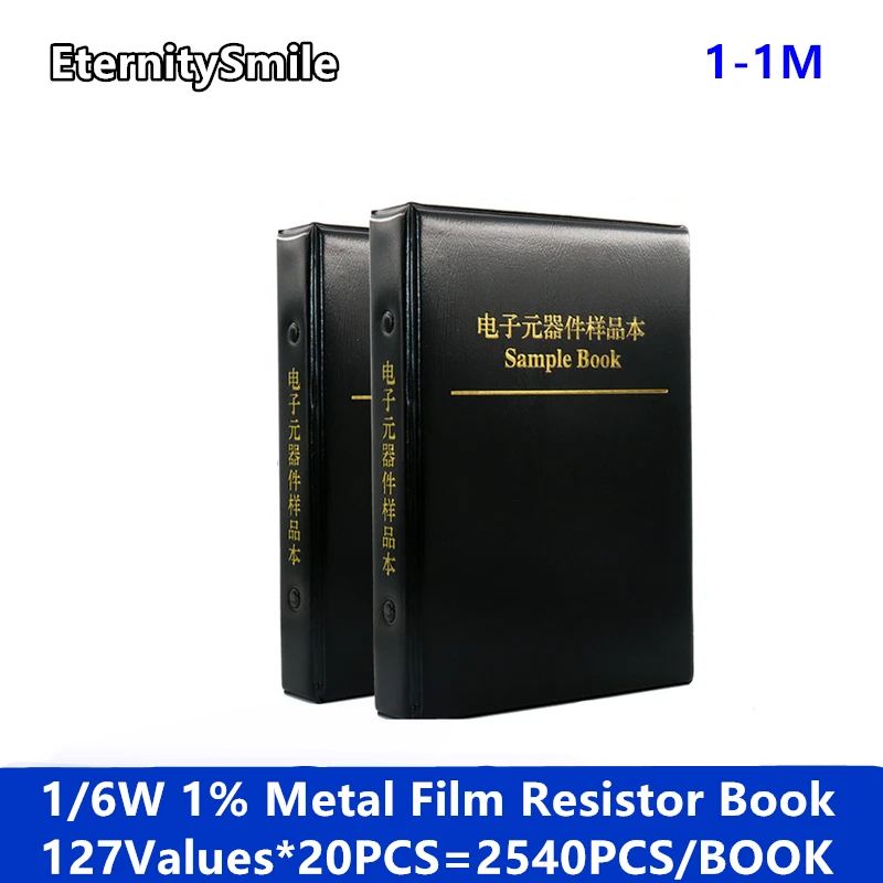 2540Pcs/lot 127Values 1/6W 0.125W 1% 1-1M Metal Film Resistors Book Assorted Pack Kit Set Lot
2540Pcs/lot 127Values 1/6W 0.125W 1% 1-1M Metal Film Resistors Book Assorted Pack Kit Set Lot