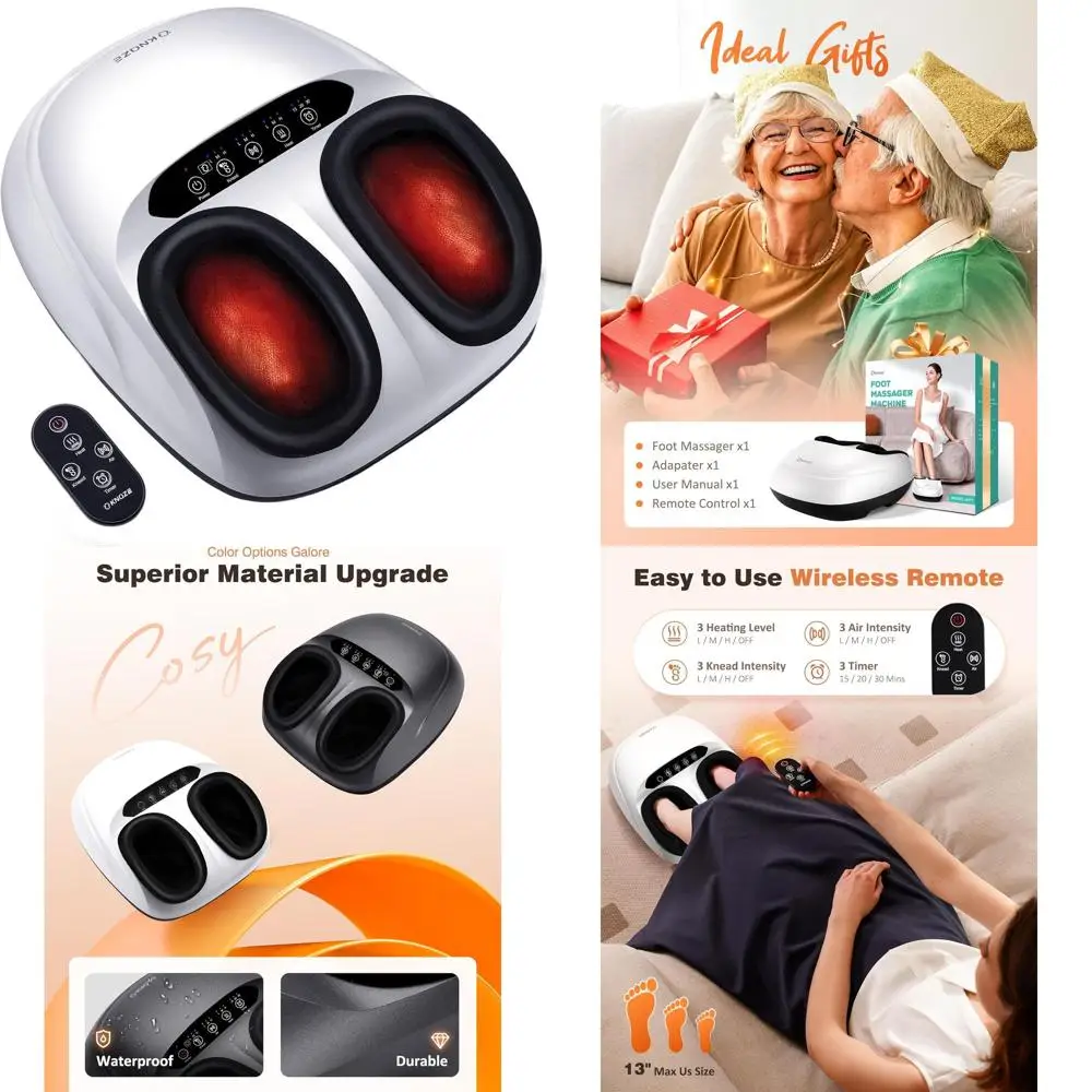 Upgraded 2025 Shiatsu Foot Massager with Heat & Remote, Deep Kneading for Plantar Fasciitis & Neuropathy, 3 Heat Levels, Multi-M
Upgraded 2025 Shiatsu Foot Massager with Heat & Remote, Deep Kneading for Plantar Fasciitis & Neuropathy, 3 Heat Levels, Multi-M