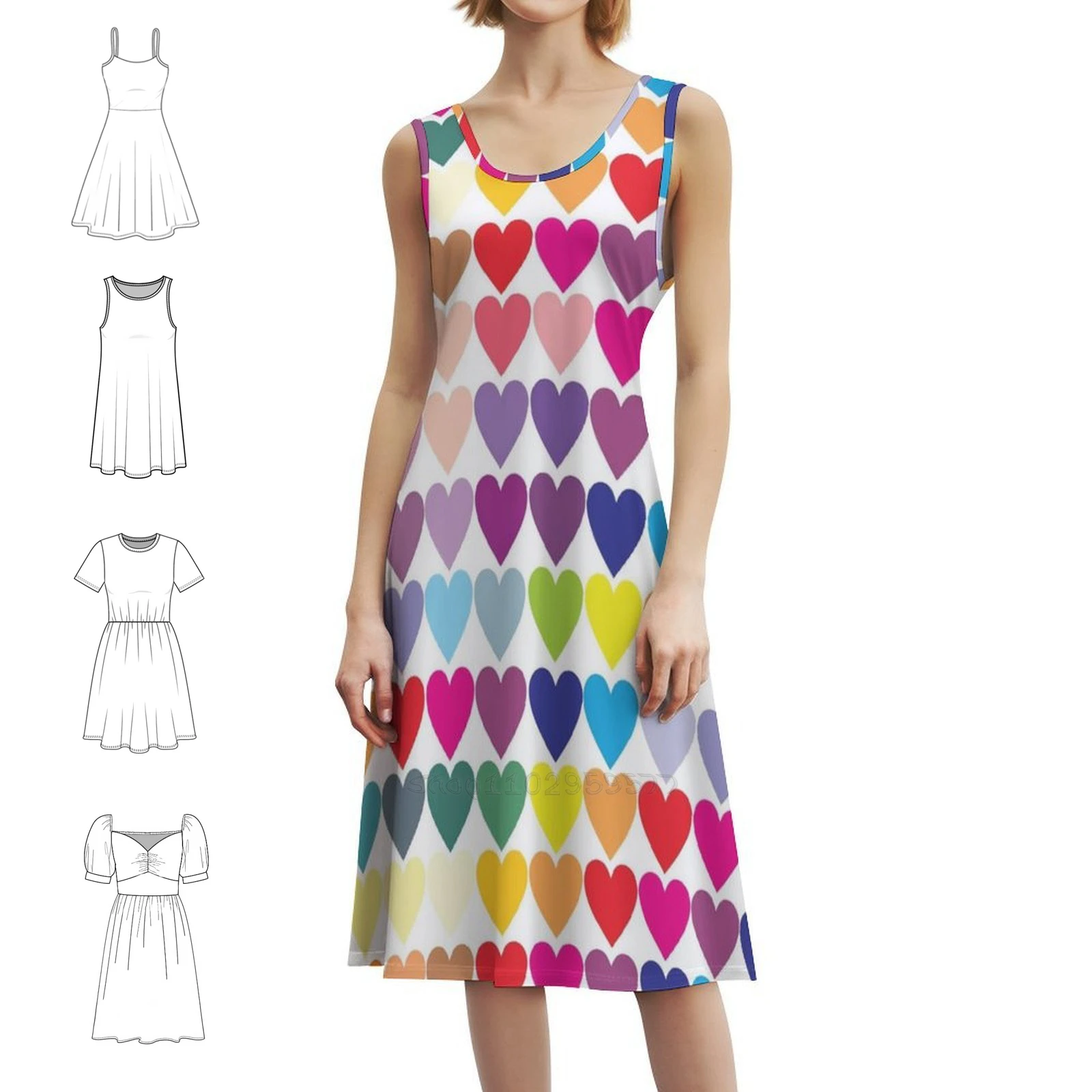 Повседневное платье в корейском стиле с ярким узором в виде сердечек на День святого Валентина для женщин, простые повседневные офисные женские платья с узором в виде сердца
Повседневное платье в корейском стиле с ярким узором в виде сердечек на День святого Валентина для женщин, простые повседневные офисные женские платья с узором в виде сердца