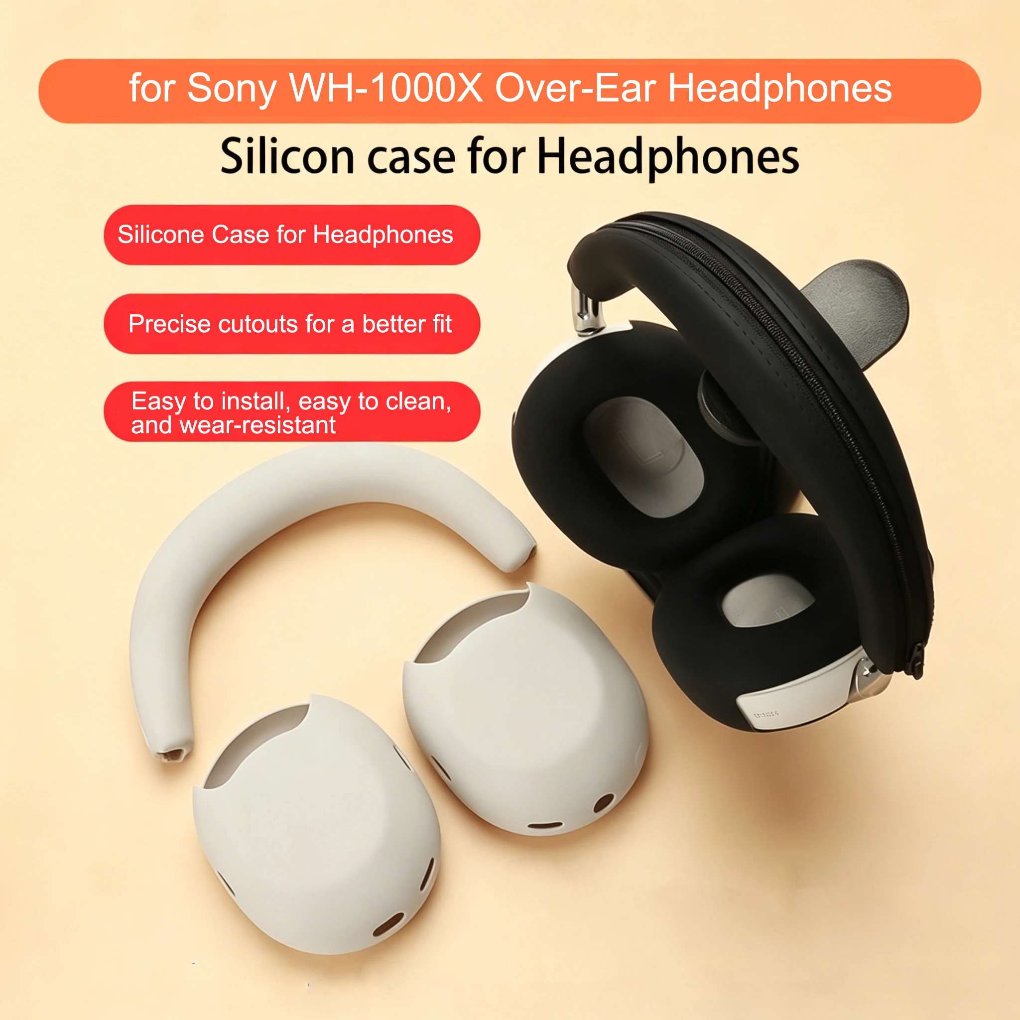 Headphone Silicone Protective Cover for WH-1000X Series Full Wrap Anti-Scratch Shockproof Case Platinum Silver Rose Grey Black
Headphone Silicone Protective Cover for WH-1000X Series Full Wrap Anti-Scratch Shockproof Case Platinum Silver Rose Grey Black