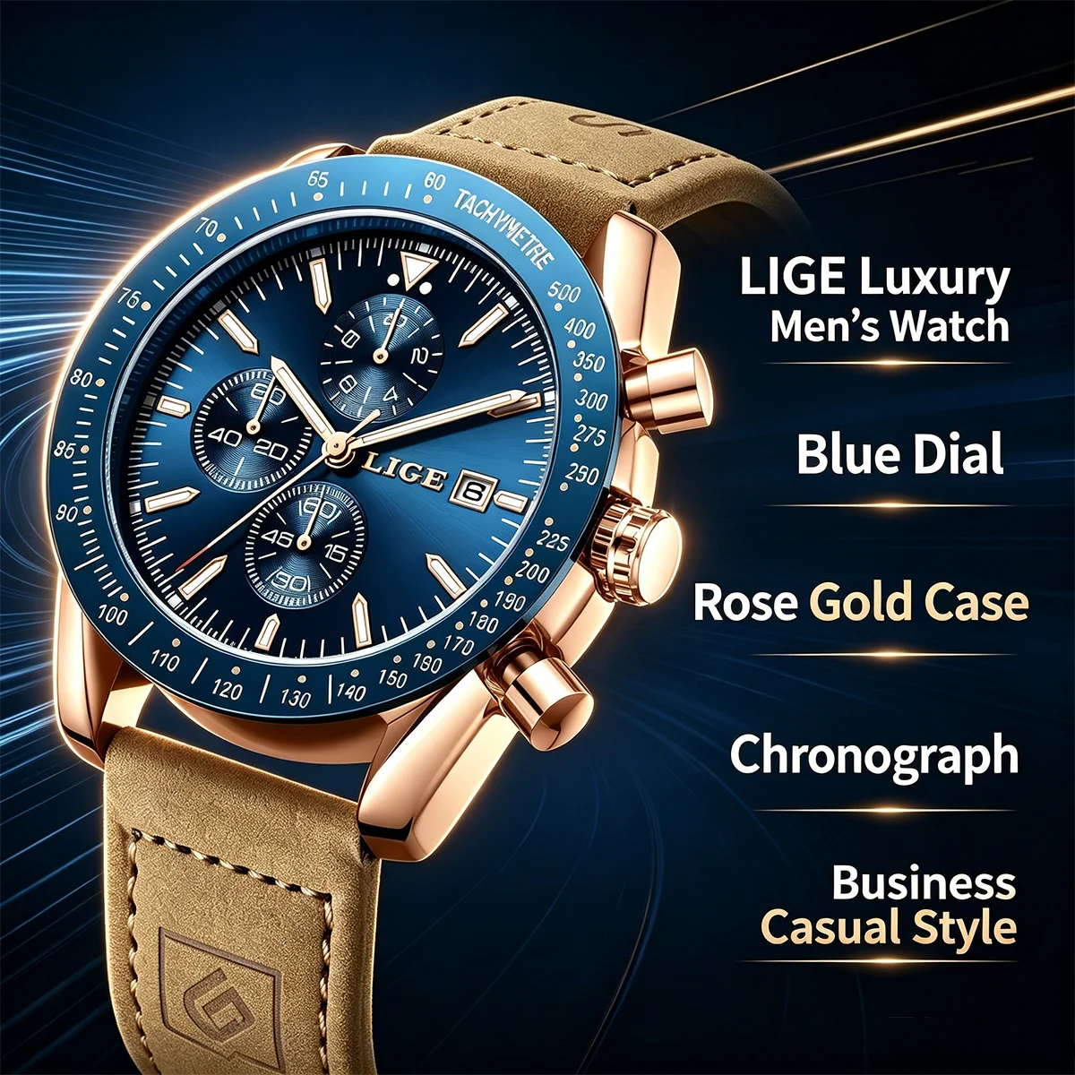 LIGE Fashion Watch For Men Fashion Casual Business Leather Quartz Men's Watches Waterproof Luminous Chronograph Clock Male Montr
LIGE Fashion Watch For Men Fashion Casual Business Leather Quartz Men's Watches Waterproof Luminous Chronograph Clock Male Montr