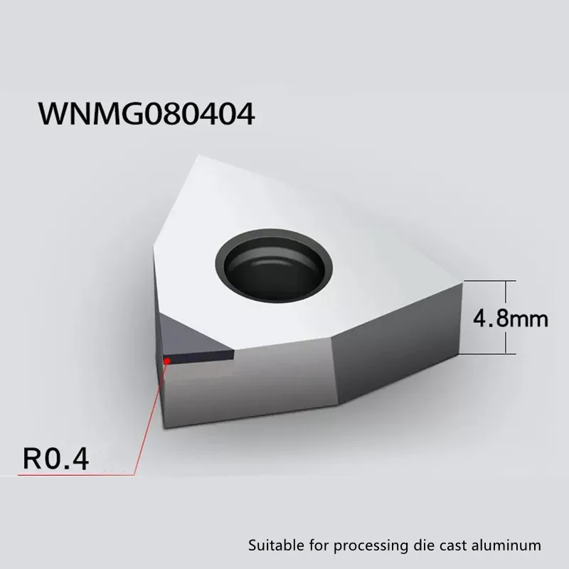 PCD WNMG080404 Insert Single Crystal Turning Tool High Hardness Diamond Cutter for Copper Aluminum to Achieve Mirror Effect
PCD WNMG080404 Insert Single Crystal Turning Tool High Hardness Diamond Cutter for Copper Aluminum to Achieve Mirror Effect