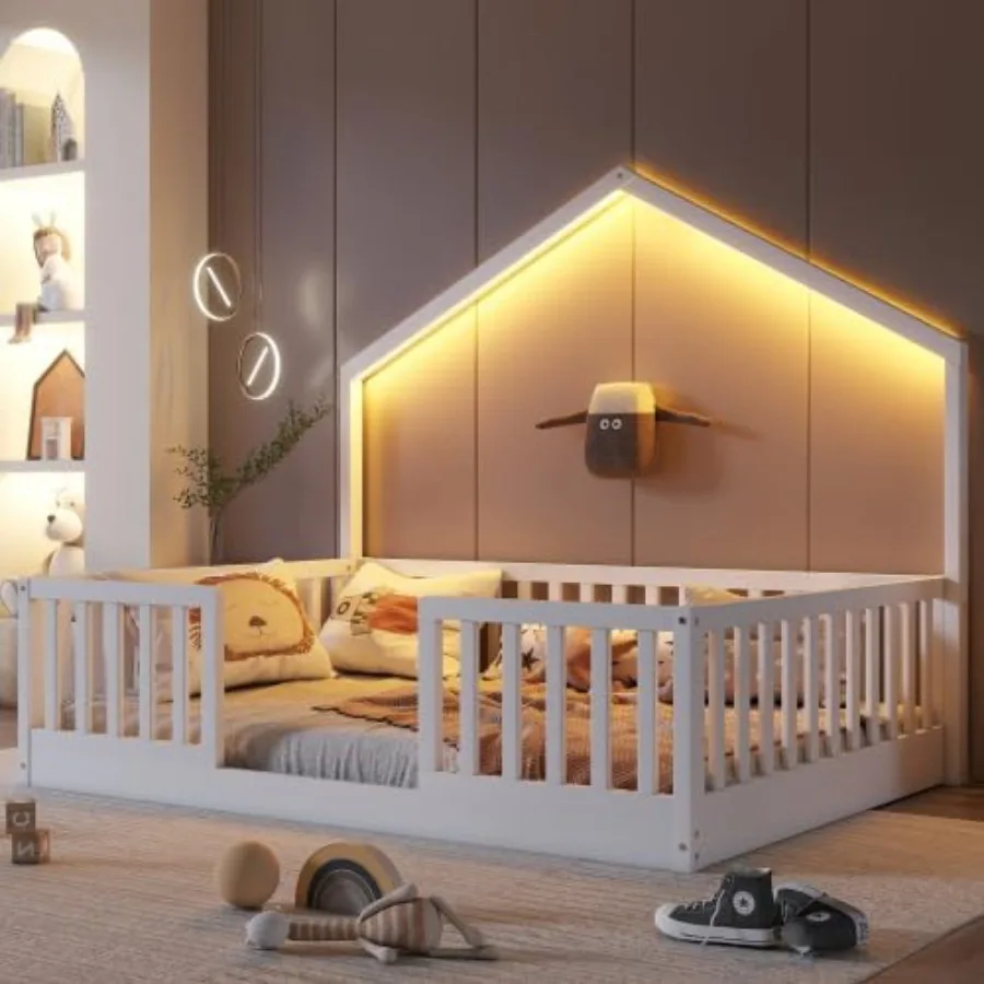 Полноразмерная напольная кровать с высокими направляющими Деревянная напольная кровать Монтессори с легкими деревянными рейками Низкопрофильные кровати Монтессори для мальчиков и девочек
Полноразмерная напольная кровать с высокими направляющими Деревянная напольная кровать Монтессори с легкими деревянными рейками Низкопрофильные кровати Монтессори для мальчиков и девочек