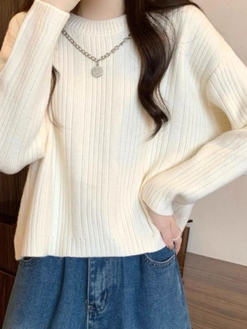 Женский трикотажный базовый топ свободного кроя с длинным рукавом и круглым вырезом, осенняя мода
Женский трикотажный базовый топ свободного кроя с длинным рукавом и круглым вырезом, осенняя мода