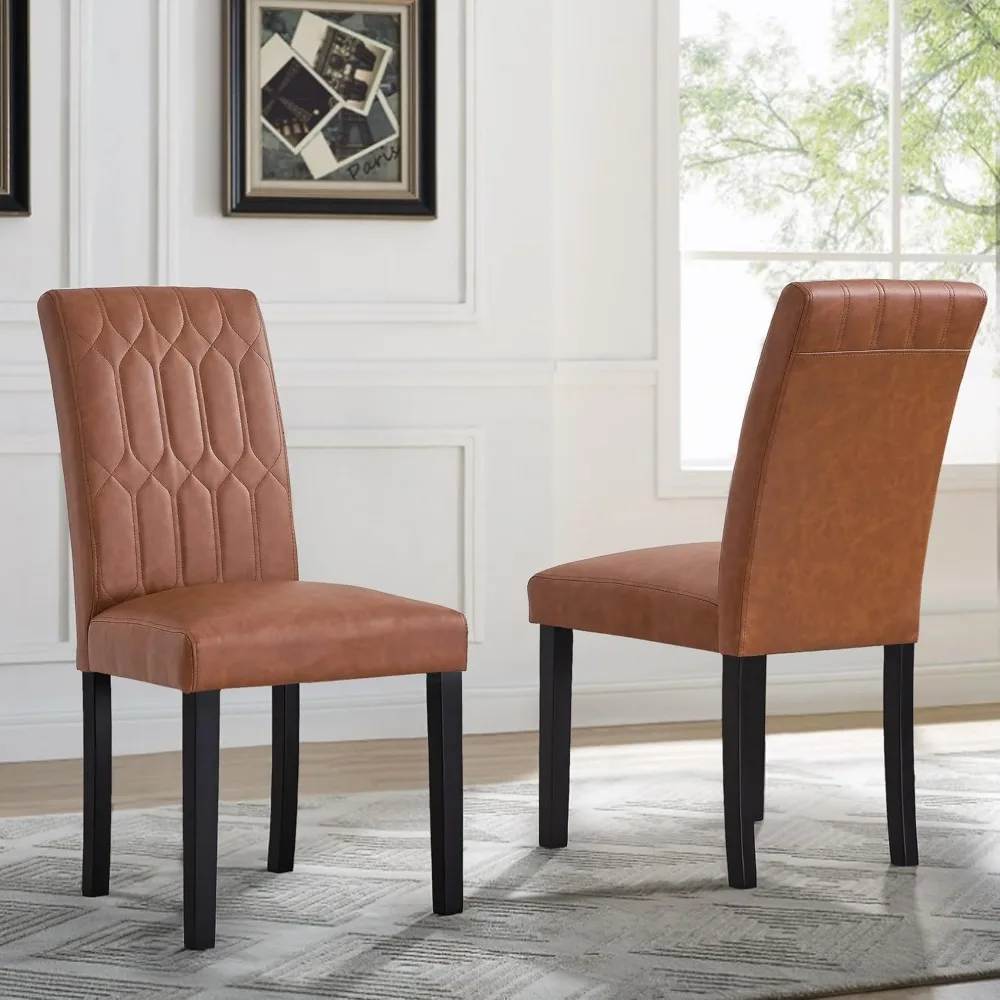 Современные стулья Parsons из искусственной кожи, набор из 2 обеденных стульев с мягкой обивкой, ножками из массива дерева и резиновыми подушечками для гостиной
Современные стулья Parsons из искусственной кожи, набор из 2 обеденных стульев с мягкой обивкой, ножками из массива дерева и резиновыми подушечками для гостиной