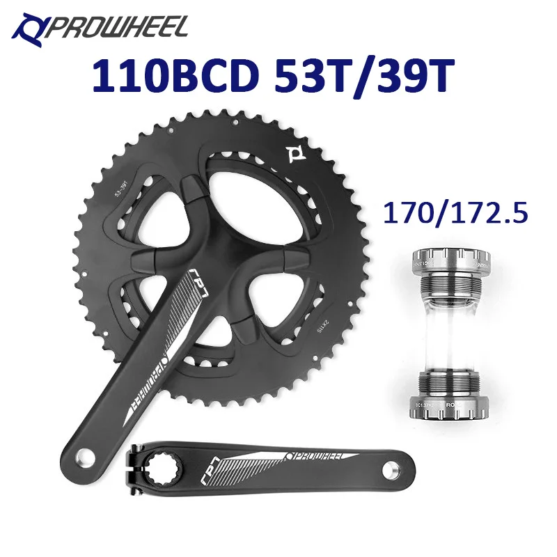 Prowheel Road Bike Crankset 110BCD 53T 39T Speed Bike Sprocket 2 Speed 11S 10V Bicycle Crank for Shimano R7000 R8000
Prowheel Road Bike Crankset 110BCD 53T 39T Speed Bike Sprocket 2 Speed 11S 10V Bicycle Crank for Shimano R7000 R8000