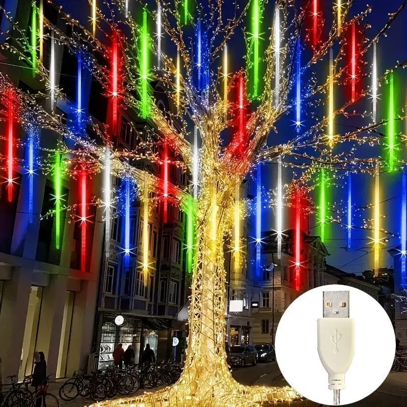 USB Plug Meteor Shower LED Lights String 8Tubes 30cm/50cm Wedding Ramadan Home Bedroom Decoration Holiday Paito Garland Lamp
USB Plug Meteor Shower LED Lights String 8Tubes 30cm/50cm Wedding Ramadan Home Bedroom Decoration Holiday Paito Garland Lamp