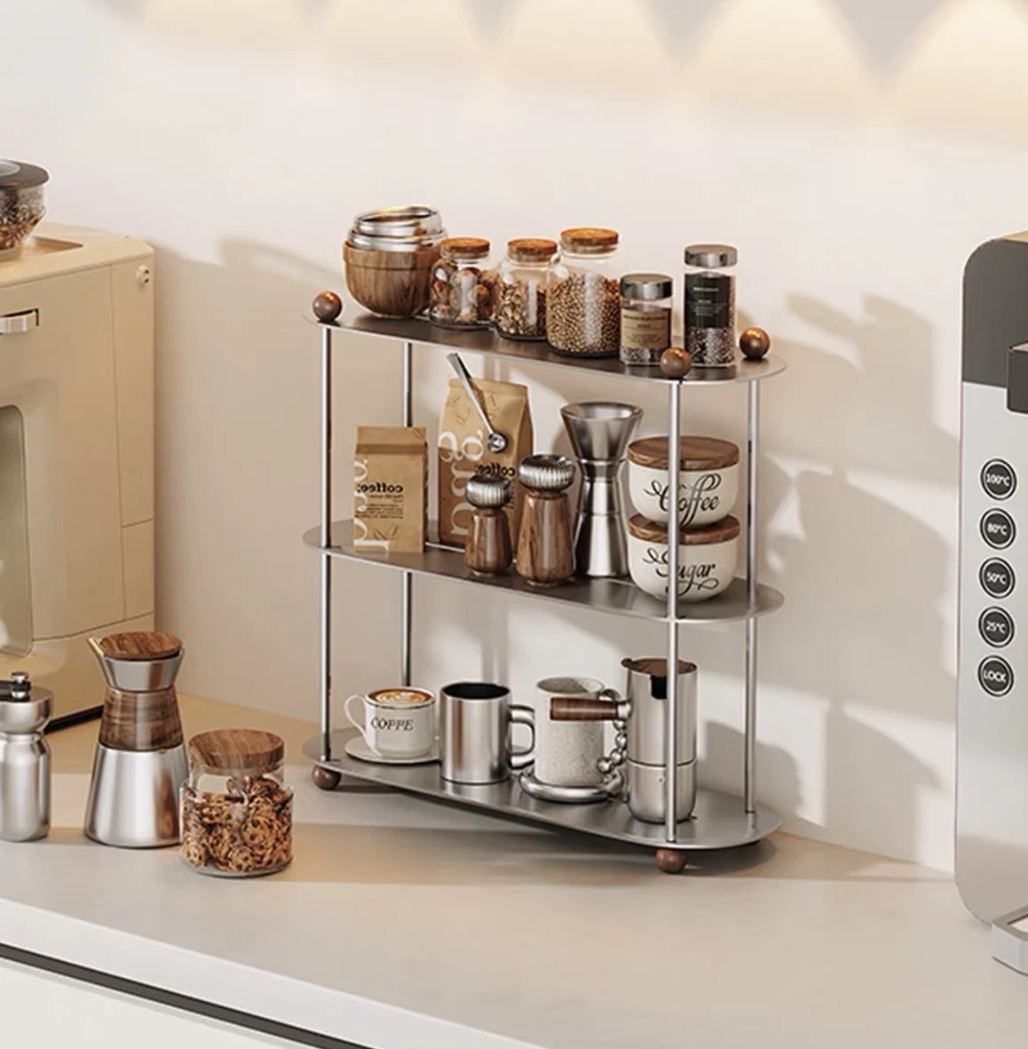 Multi-Layer 304 Stainless Steel Cup Holder Tabletop Coffee Corner Arrangement Desktop Tea Water Cup Storage Rack Dining Cabinet
Multi-Layer 304 Stainless Steel Cup Holder Tabletop Coffee Corner Arrangement Desktop Tea Water Cup Storage Rack Dining Cabinet