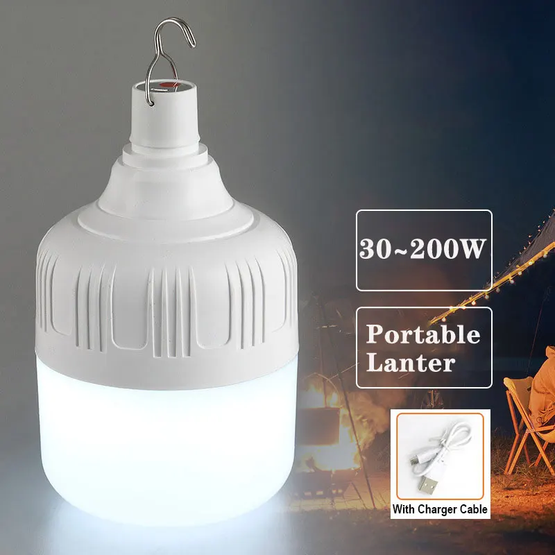 Portable Lantern Camp Light Bulb Usb Rechargeable Outdoor Lighting Led Camping Equipment 60W 100W 150W 200W Emergency Flashlight
Portable Lantern Camp Light Bulb Usb Rechargeable Outdoor Lighting Led Camping Equipment 60W 100W 150W 200W Emergency Flashlight