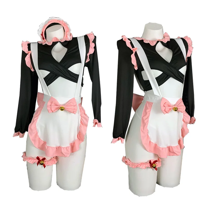 New Lolita Maid Sexy Pink Ruffled Apron Dress Anime Girl Role Play Cat Maid Costume Hollow Short Long-sleeved Underwear Suit
New Lolita Maid Sexy Pink Ruffled Apron Dress Anime Girl Role Play Cat Maid Costume Hollow Short Long-sleeved Underwear Suit