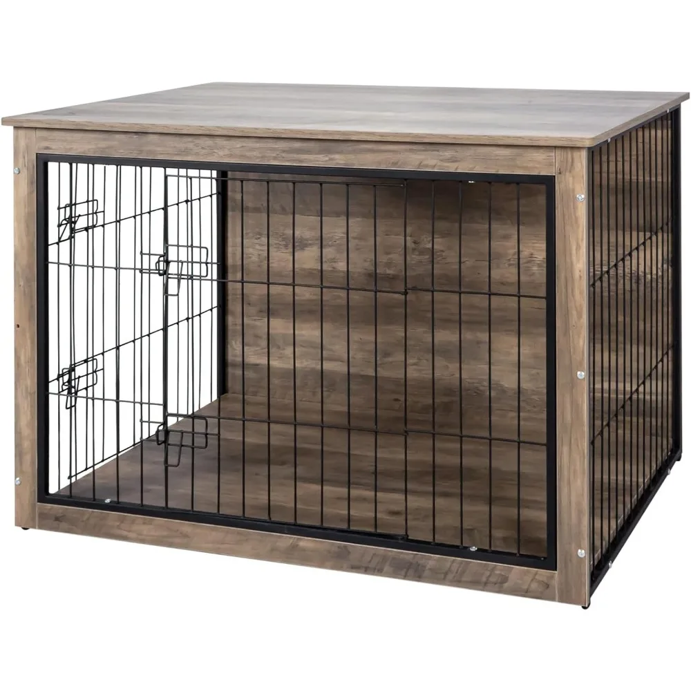 Dog Crate Furniture with Double Doors, Indoor Decorative Pet House, 44" L X 30" W X 31" H - Medium Wooden Cage Kennel, Natural
Dog Crate Furniture with Double Doors, Indoor Decorative Pet House, 44" L X 30" W X 31" H - Medium Wooden Cage Kennel, Natural