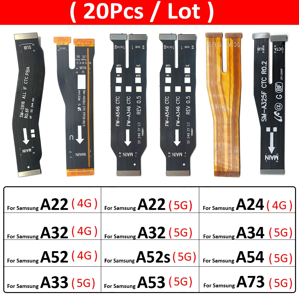 20Pcs Main Board Motherboard Connector Flex Cable For Samsung A21 A22 A32 A52 A52s A24 A34 A54 A72 A33 A53 A73 4G 5G
20Pcs Main Board Motherboard Connector Flex Cable For Samsung A21 A22 A32 A52 A52s A24 A34 A54 A72 A33 A53 A73 4G 5G